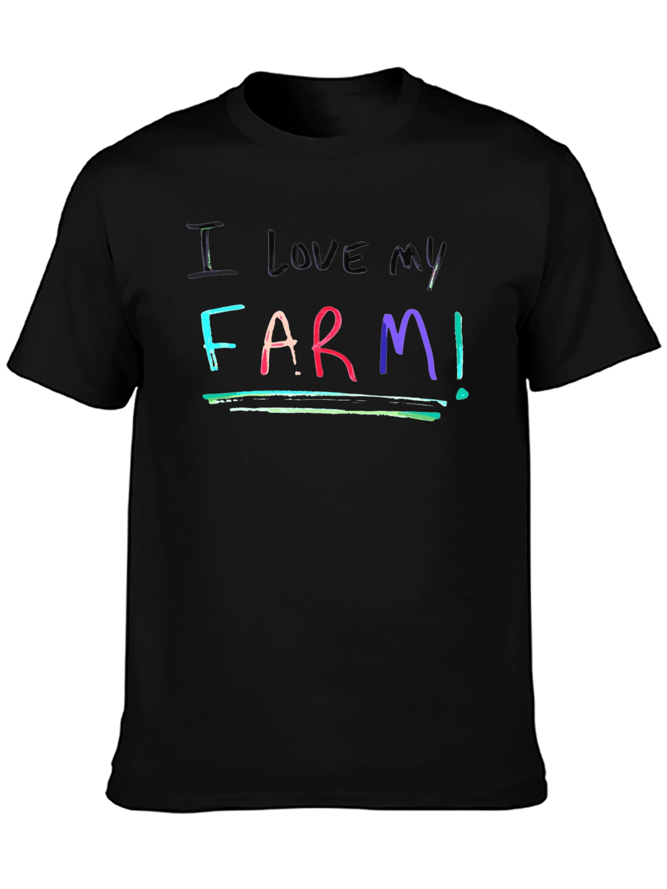 Black I Love My Farm T-Shirt view 3