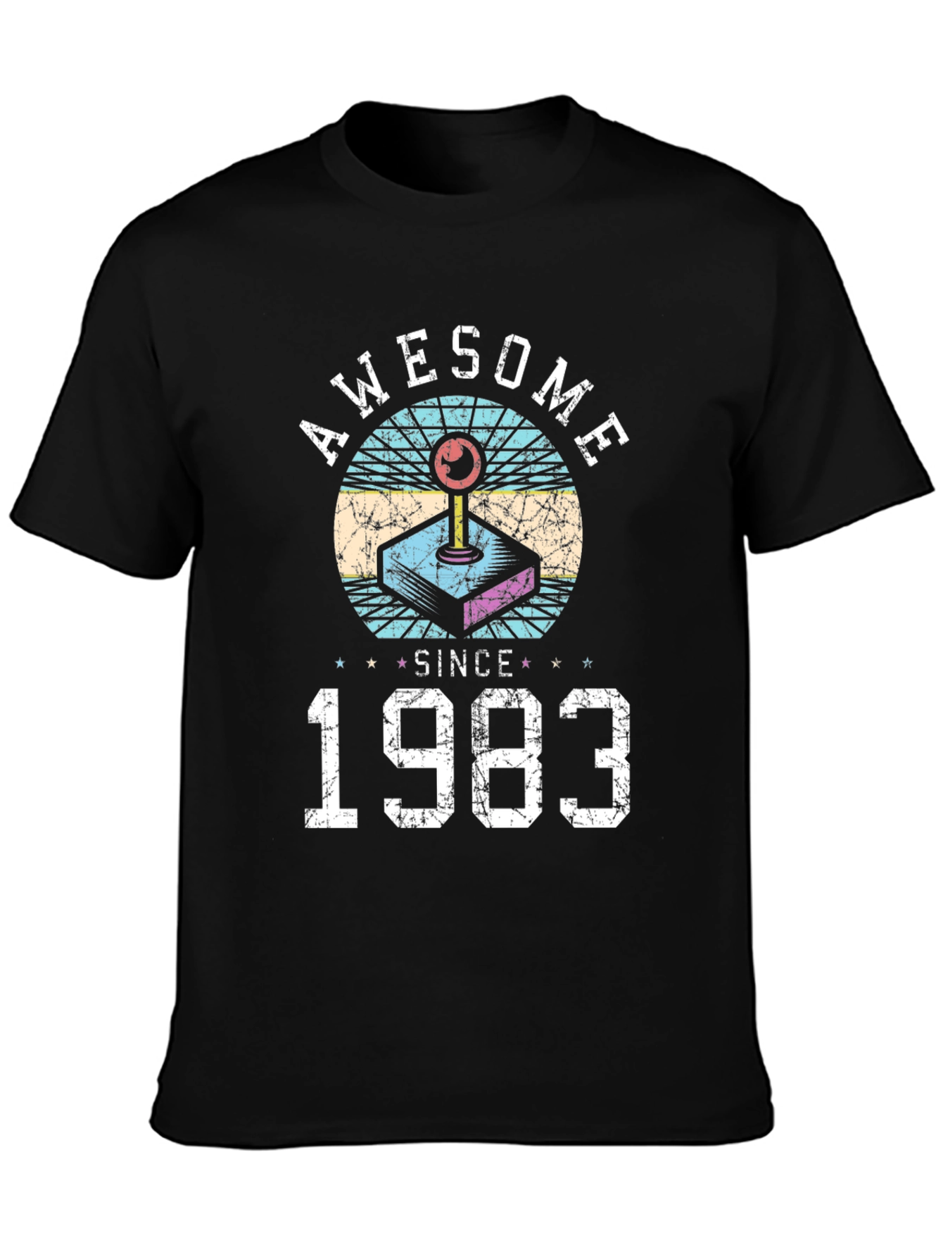 Black Awesome Since 1983 T-Shirt view 3