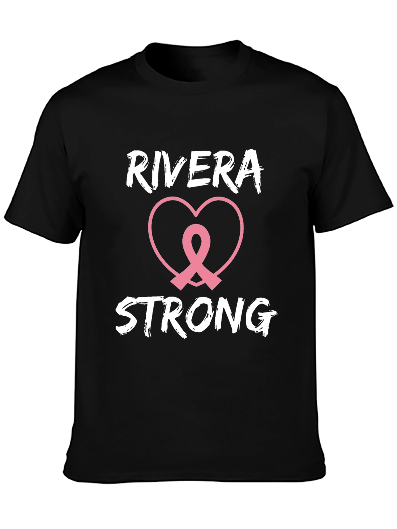 Black Rivera Strong Breast Cancer Awareness T-Shirt view 3