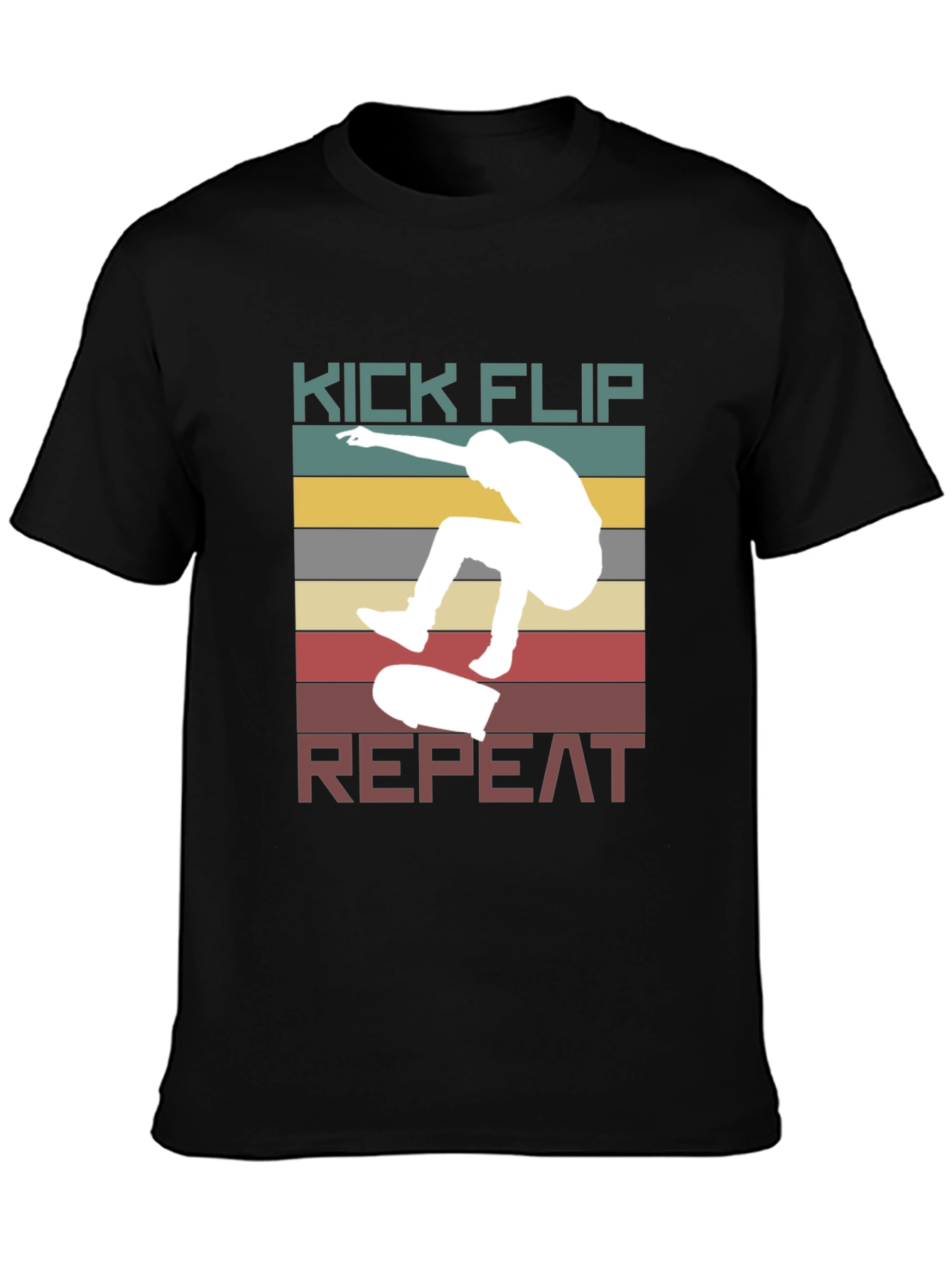 Black Kick Flip Repeat Graphic Tee view 3