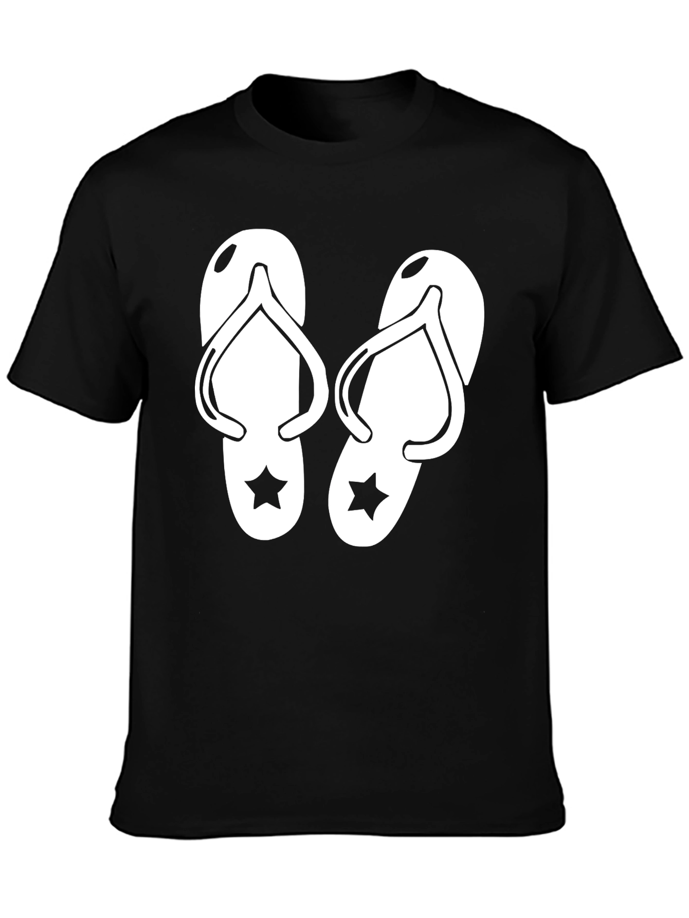 Black Flip Flop Graphic T-Shirt - Black Cotton Tee view 3