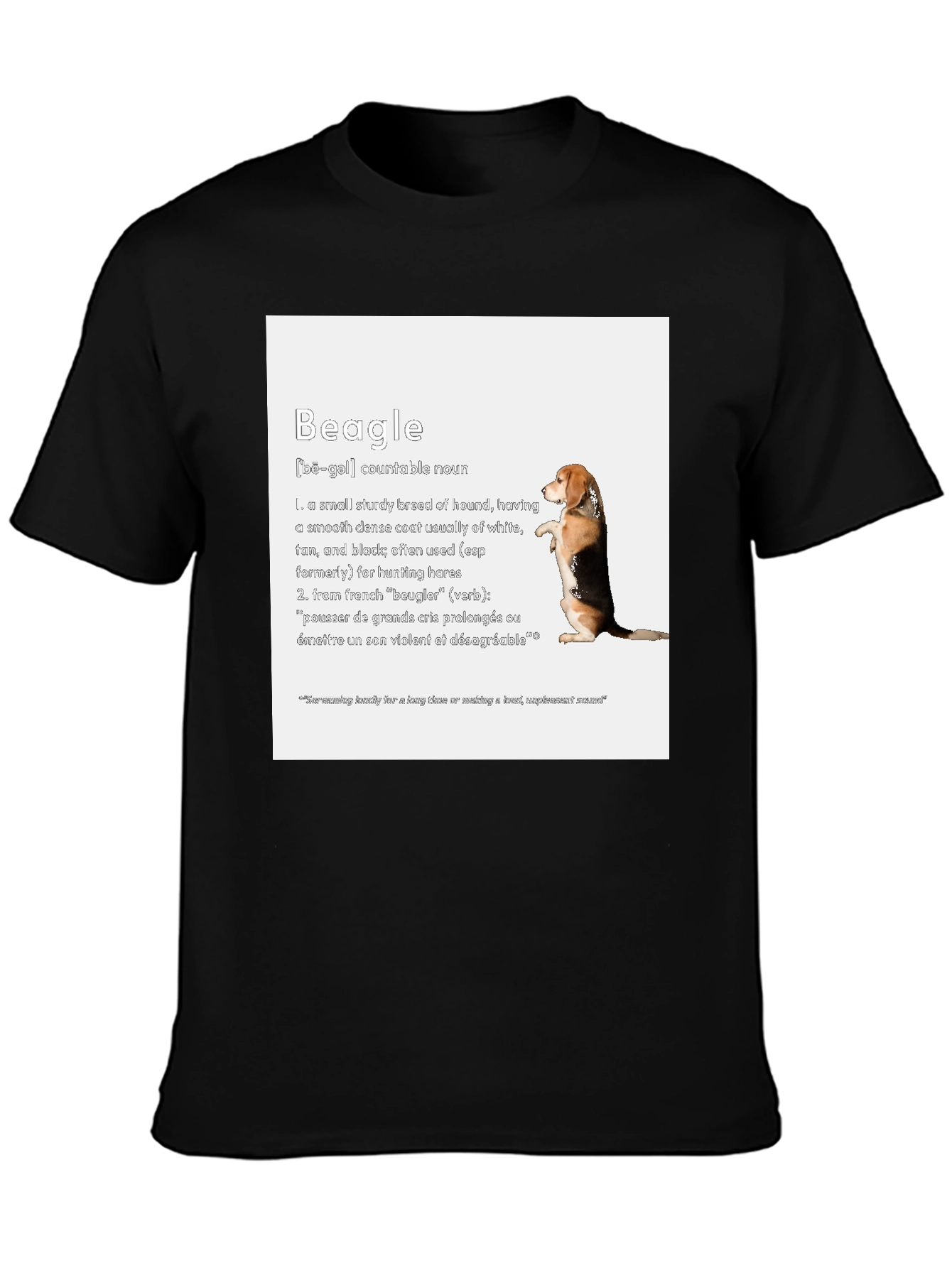 Black Beagle Definition T-Shirt - Dog Lover Apparel view 3