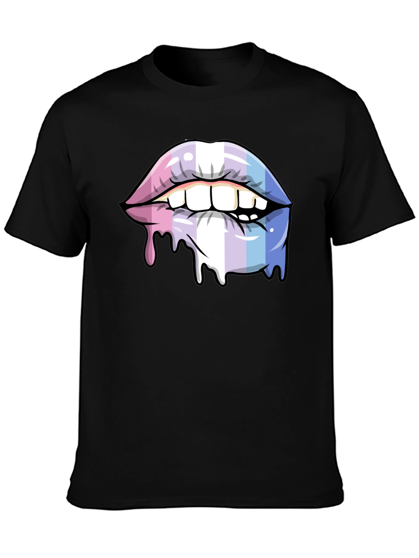 Black Trans Pride Lips T-Shirt - LGBTQ+ Pride Apparel view 3