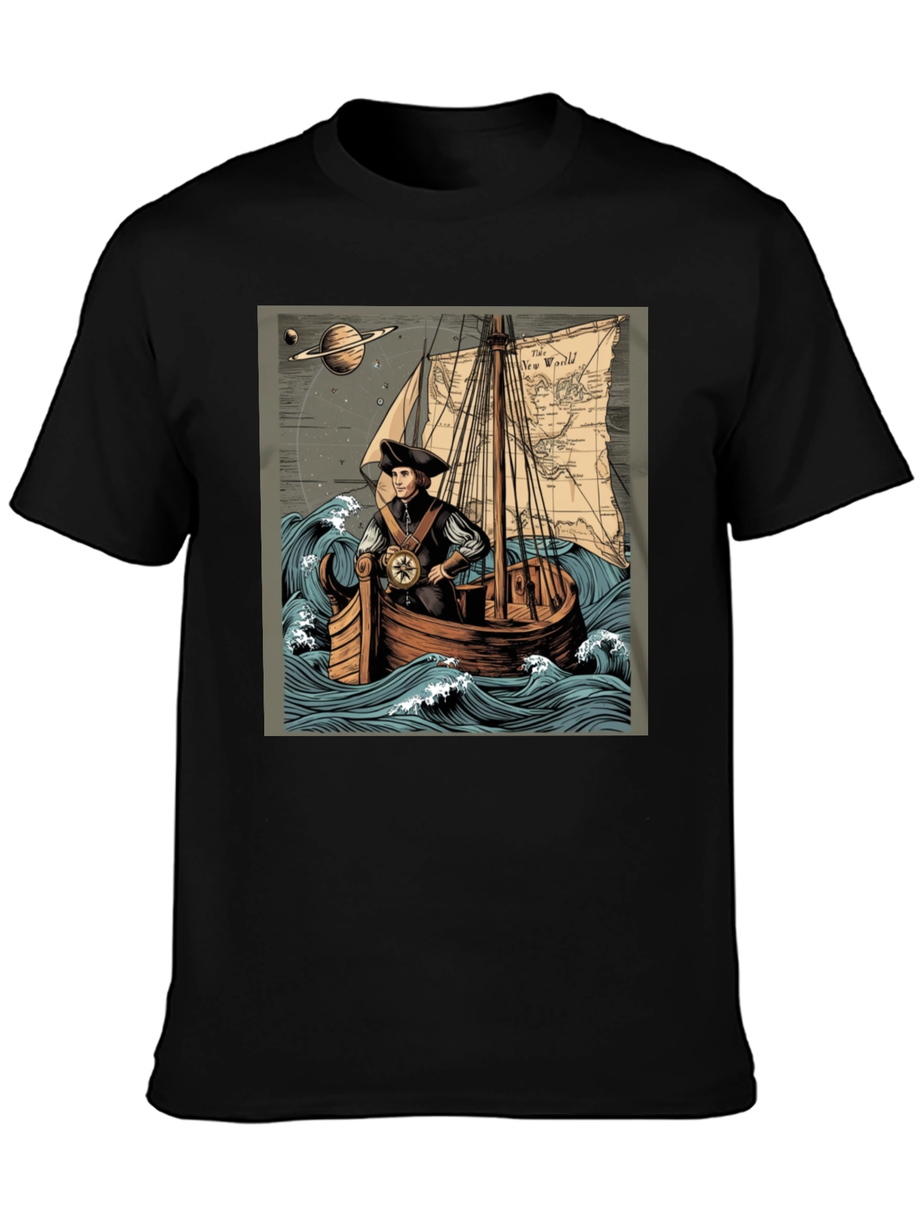 Black Voyager Graphic Tee view 3