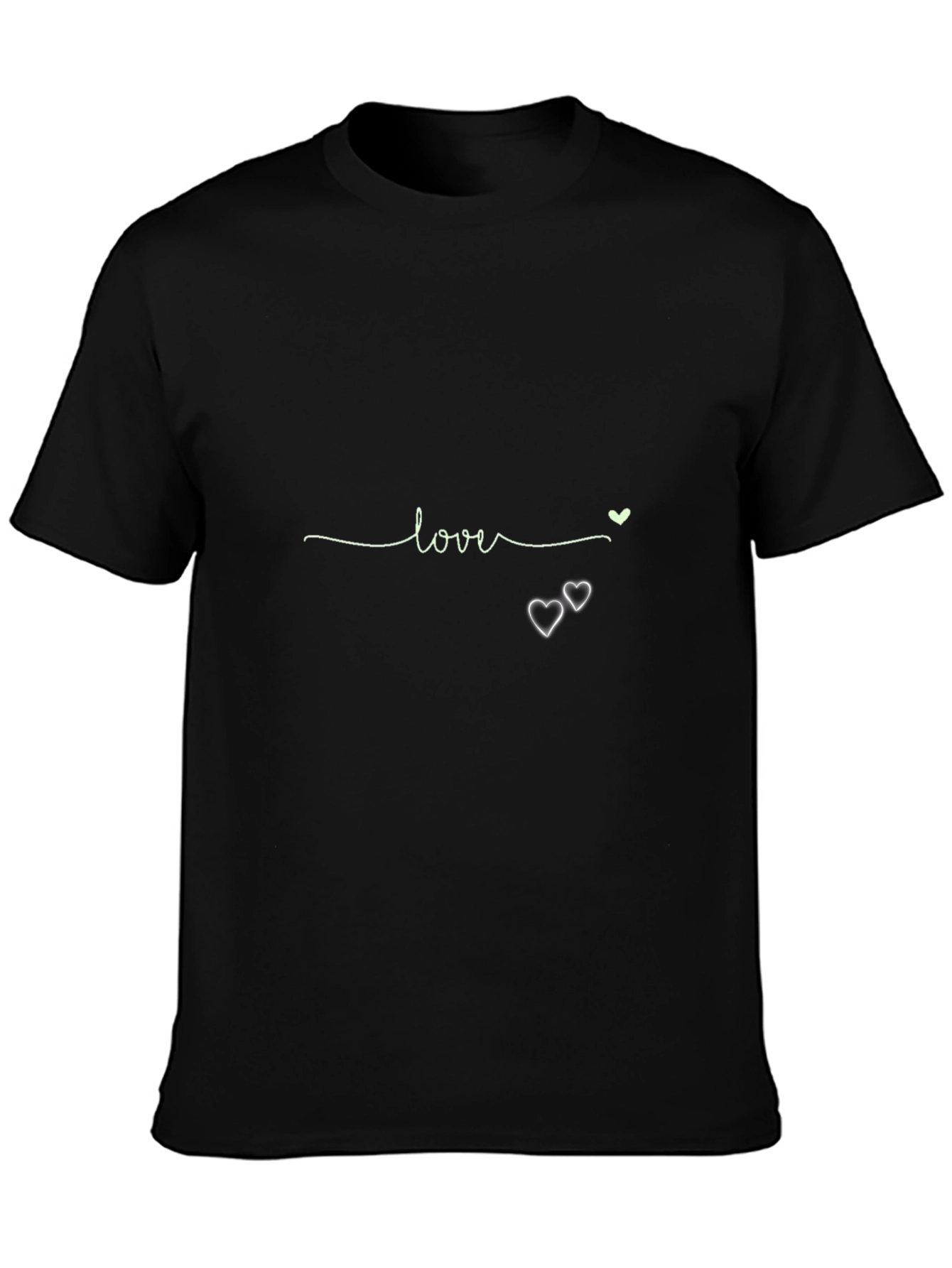Black Love Graphic Print Crew Neck T-Shirt view 3