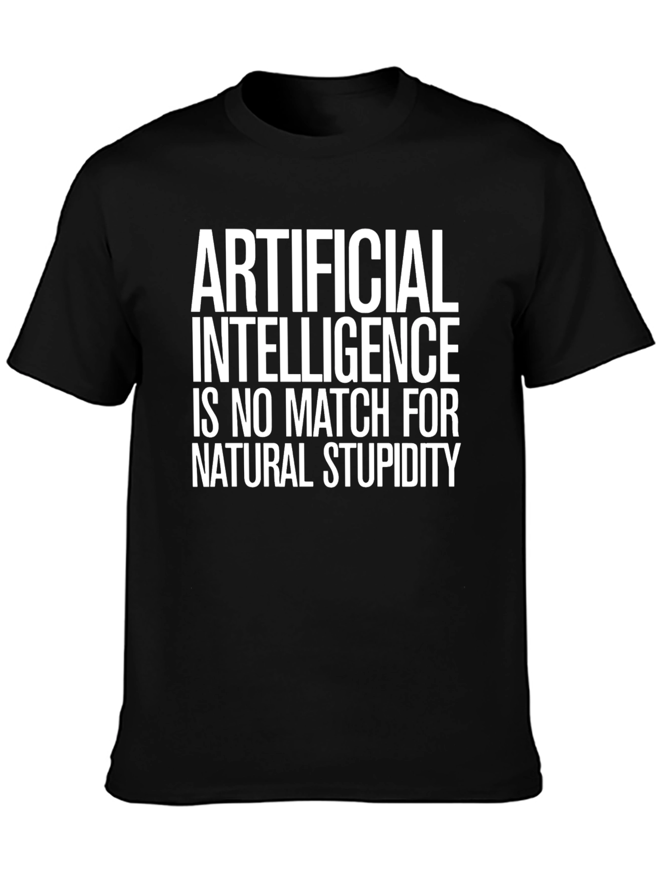 Black AI vs. Stupidity Graphic T-Shirt view 3