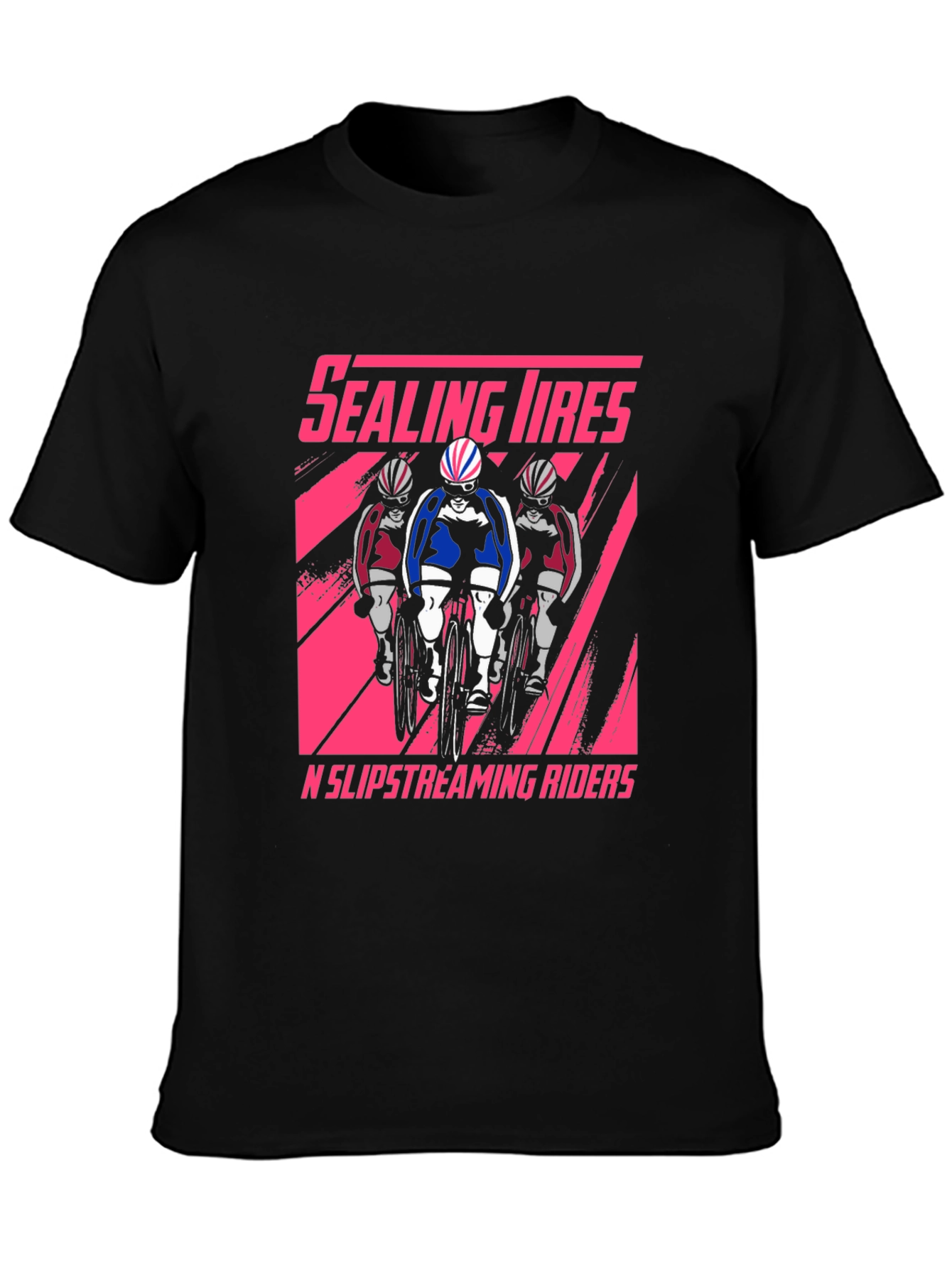 Black Sealing Tires Cycling T-Shirt - Slipstreaming Riders view 3