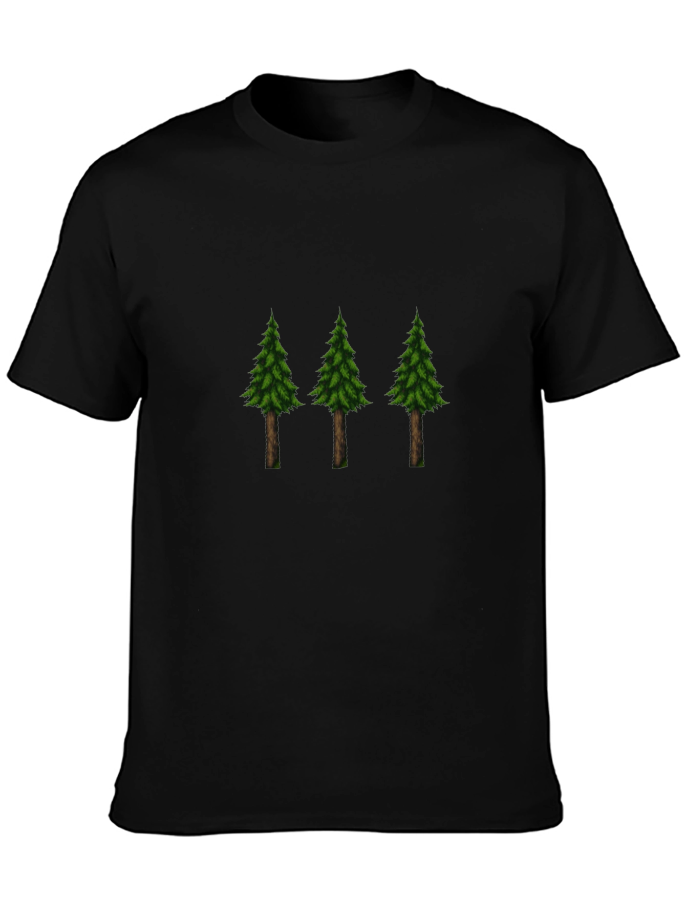 Black Evergreen Forest T-Shirt - Nature Lover's Tee view 3