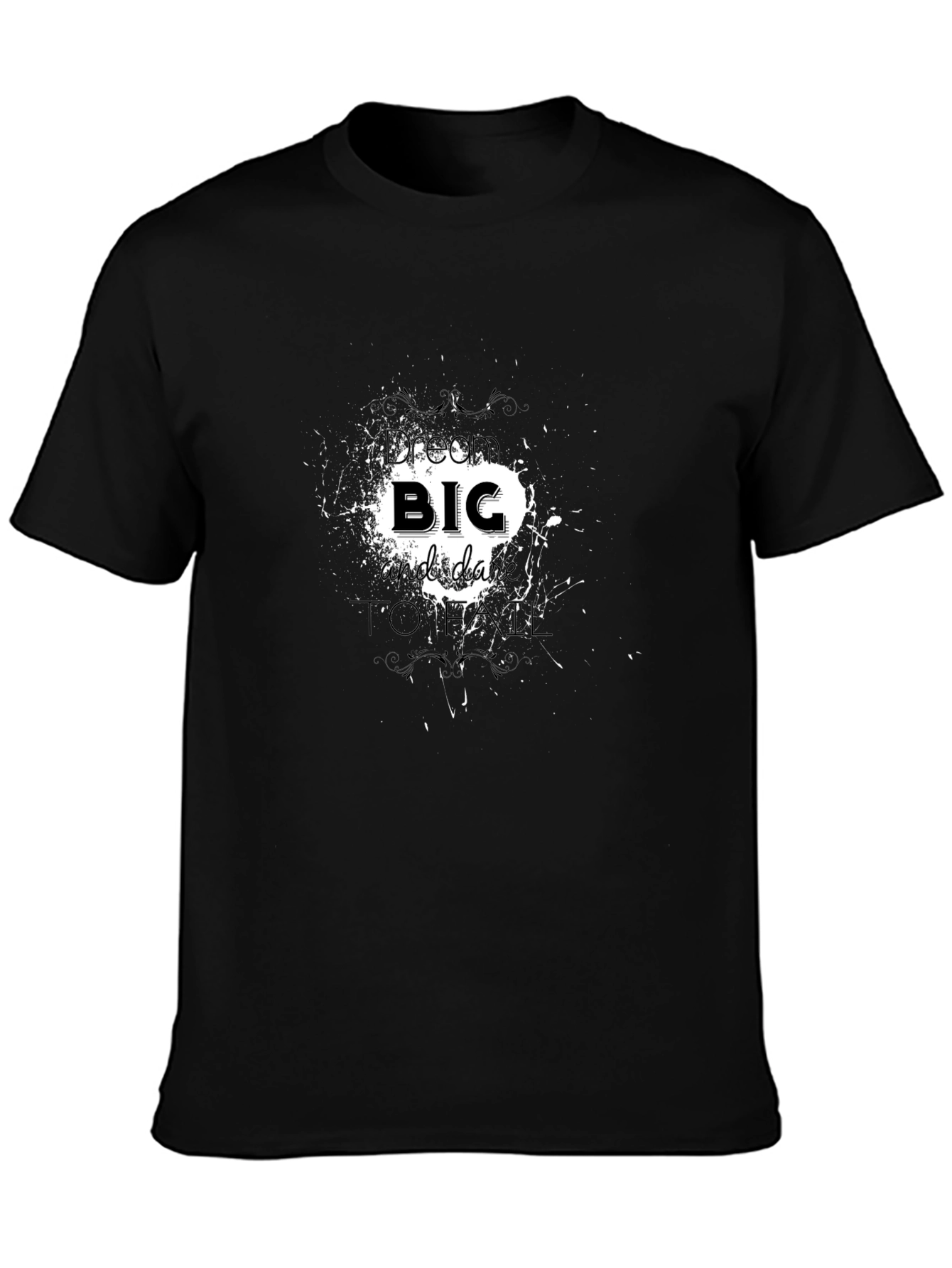 Black Bold Graphic Print Men's Black T-Shirt view 3