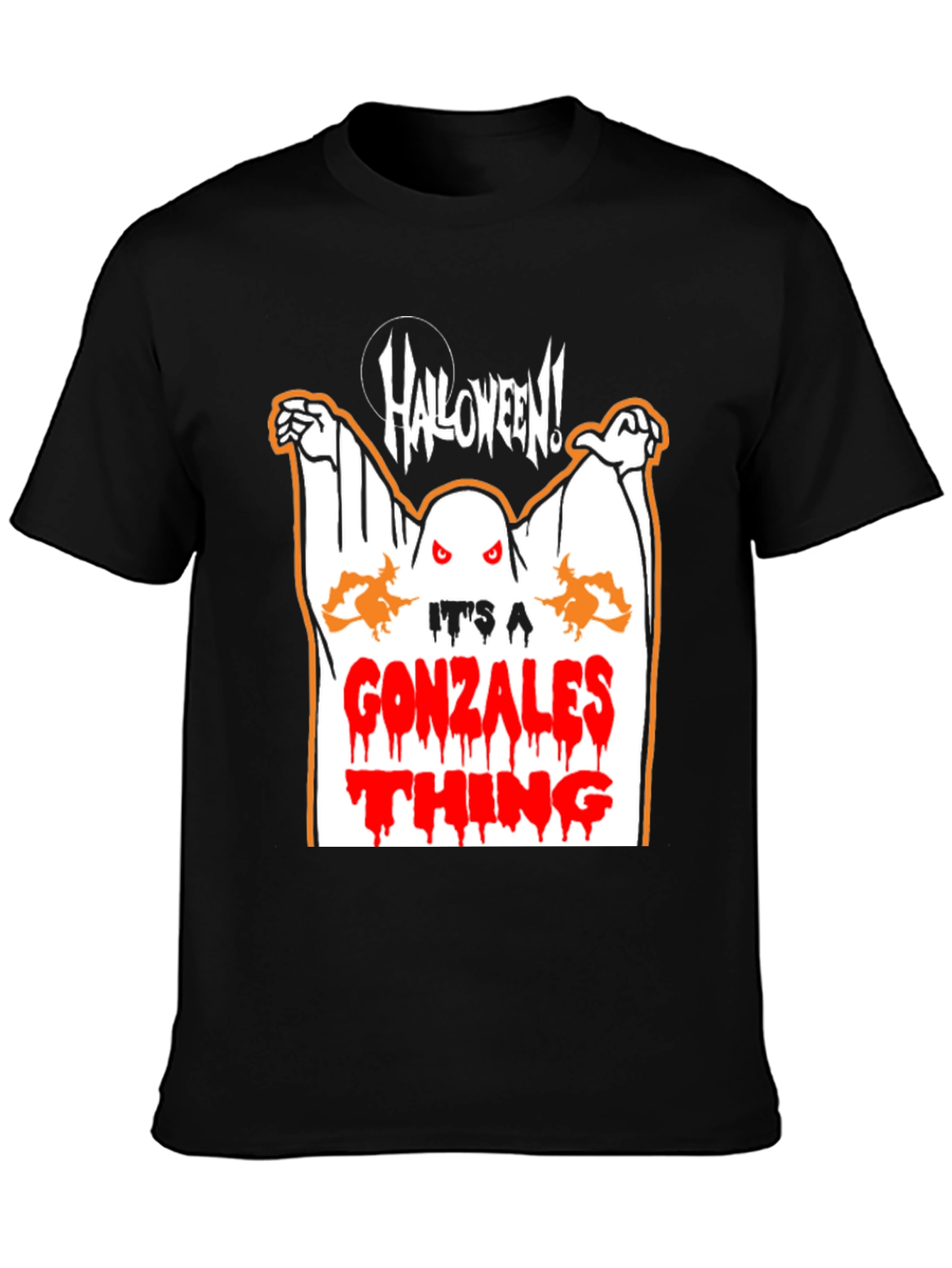 Black Gonzalez Halloween Ghost T-Shirt view 3
