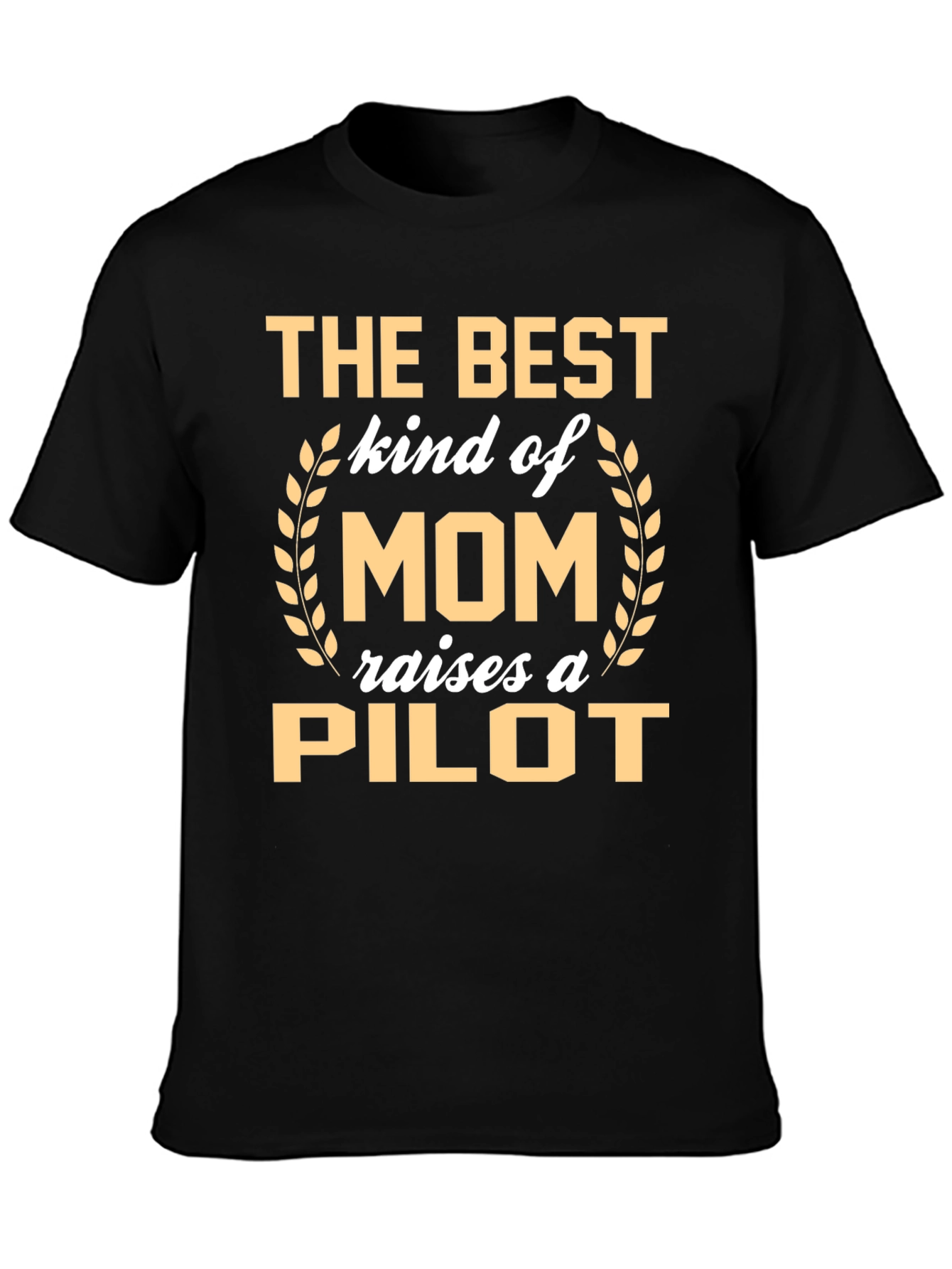 Black Best Mom Raises a Pilot T-Shirt view 3