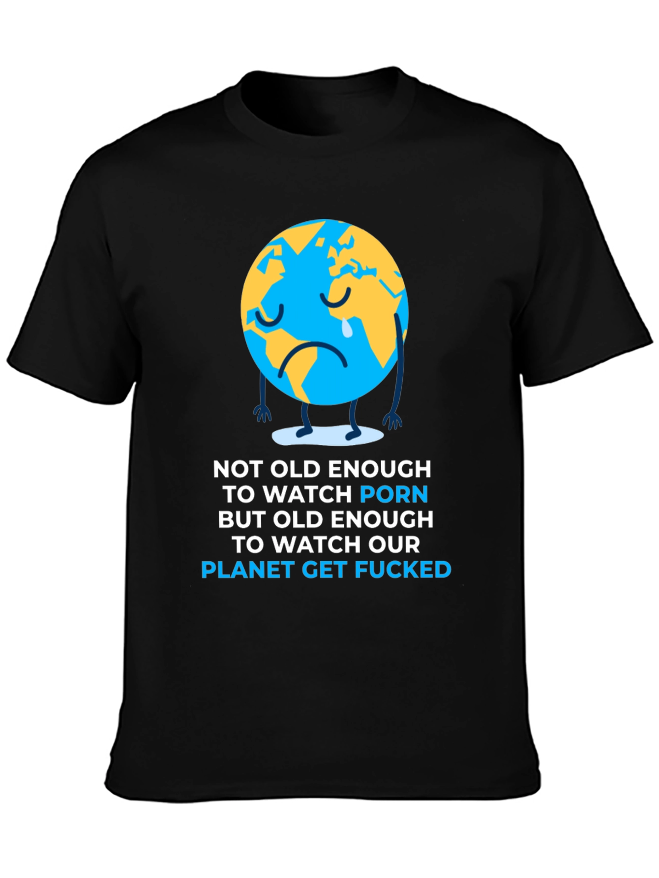 Black Sad Earth Graphic T-Shirt view 3