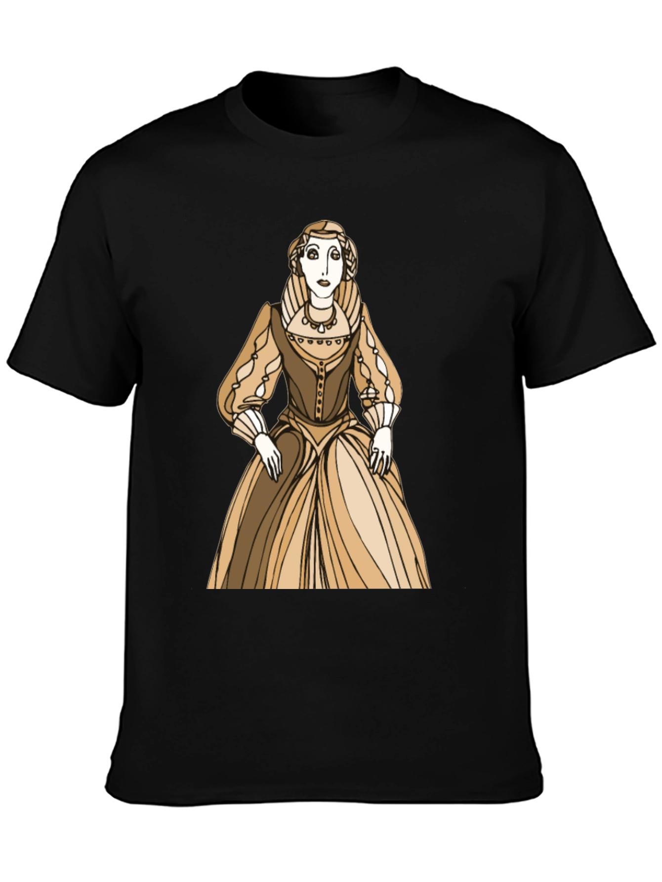Black Renaissance Woman Graphic Tee - Classic Art Shirt view 3