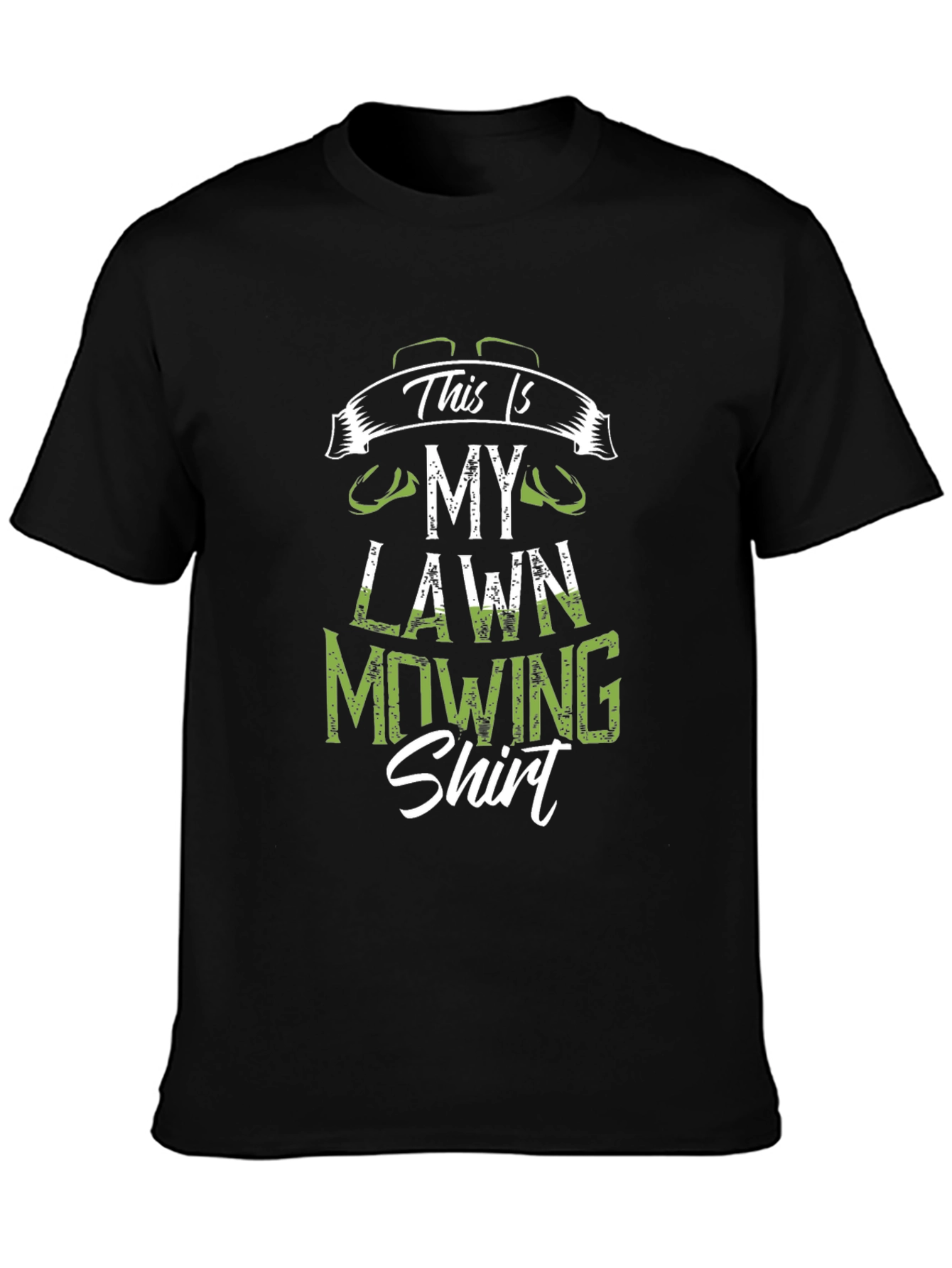Black Lawn Mowing Shirt - Funny Gardener Tee view 3