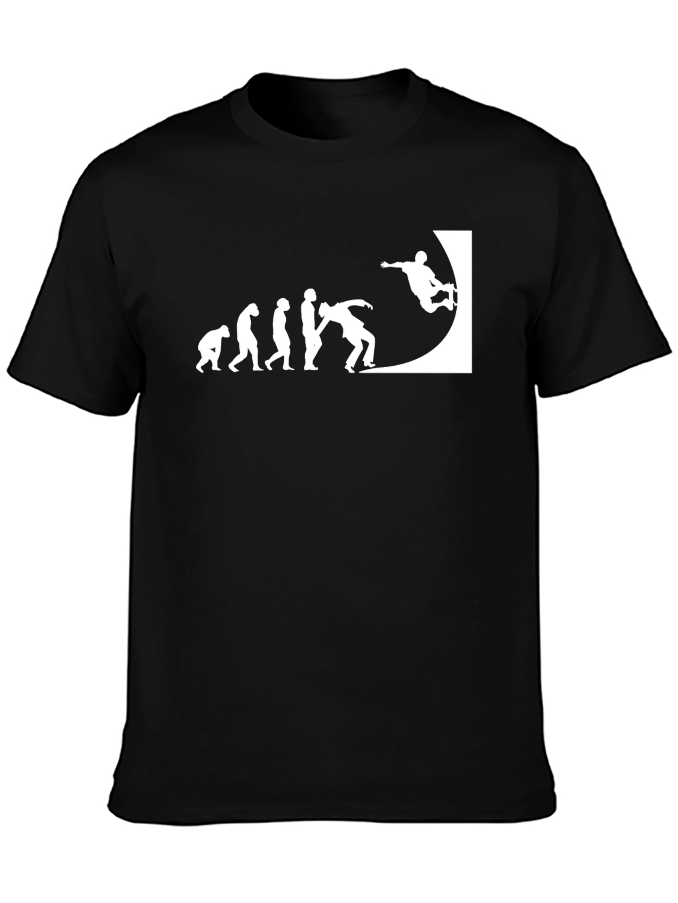 Black Skateboarding Evolution Graphic Tee - Black view 3
