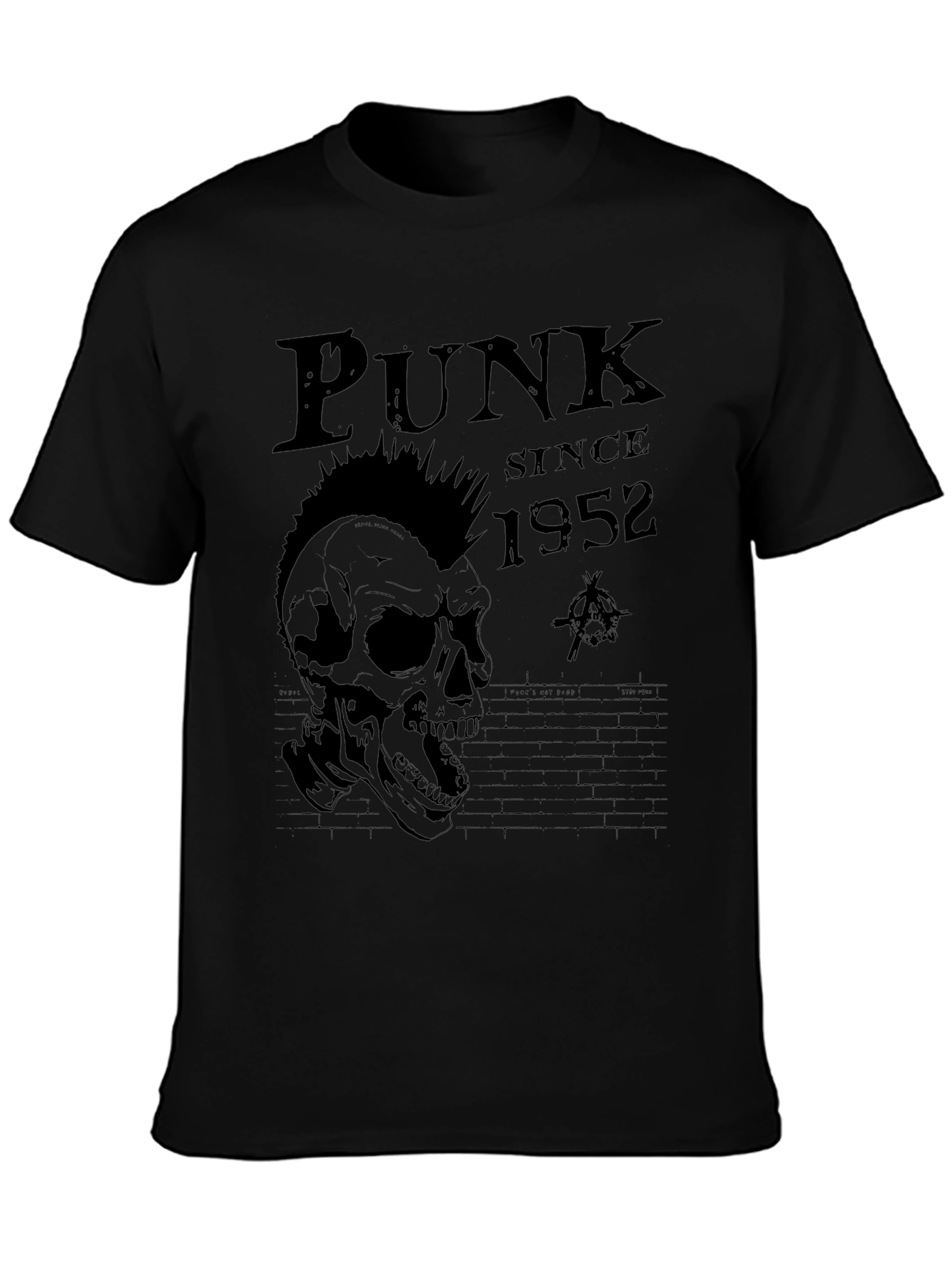 Black Punk Since 1952 Skull Graphic T-Shirt view 3