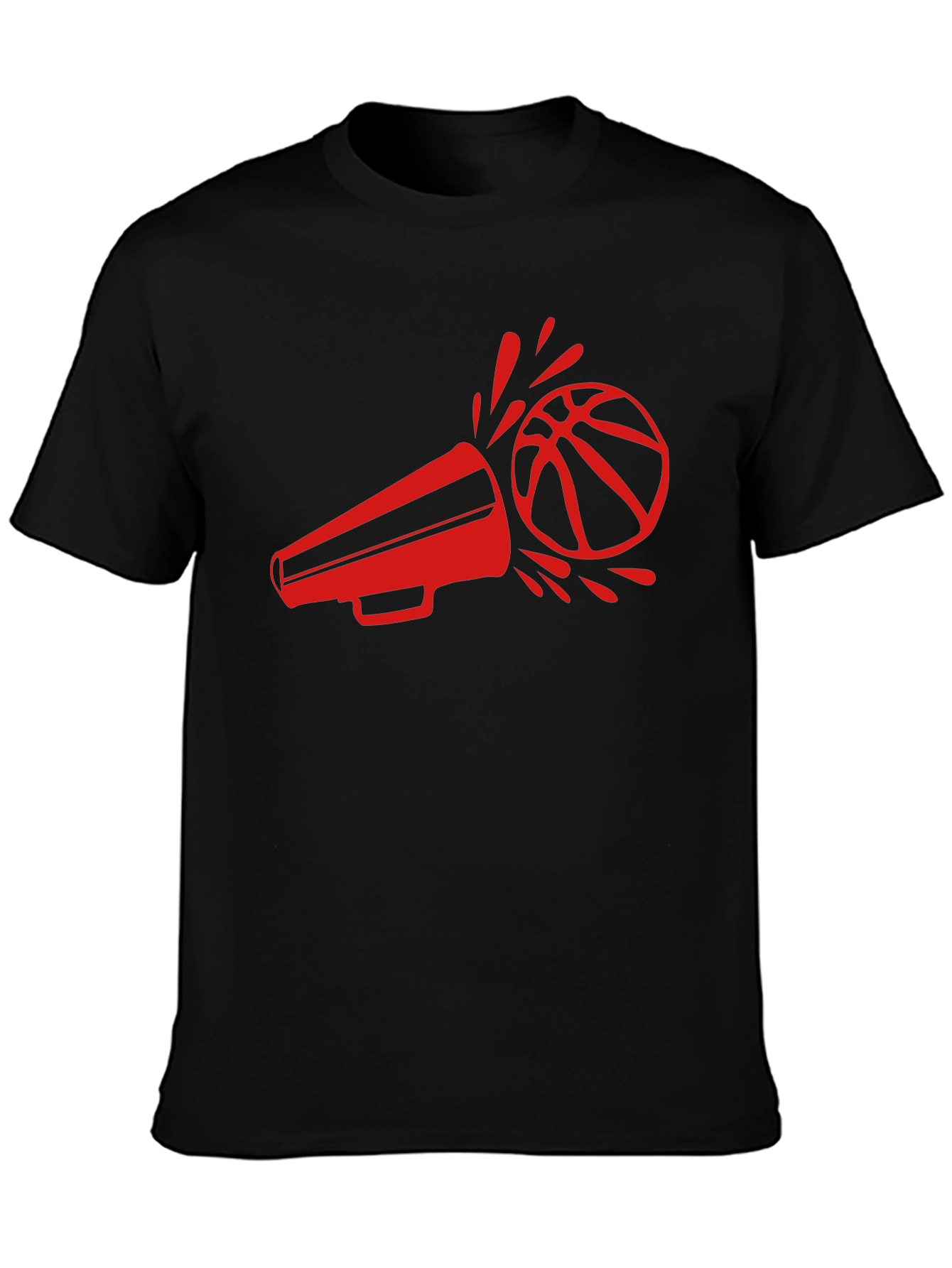 Black Basketball Megaphone Graphic Tee view 3