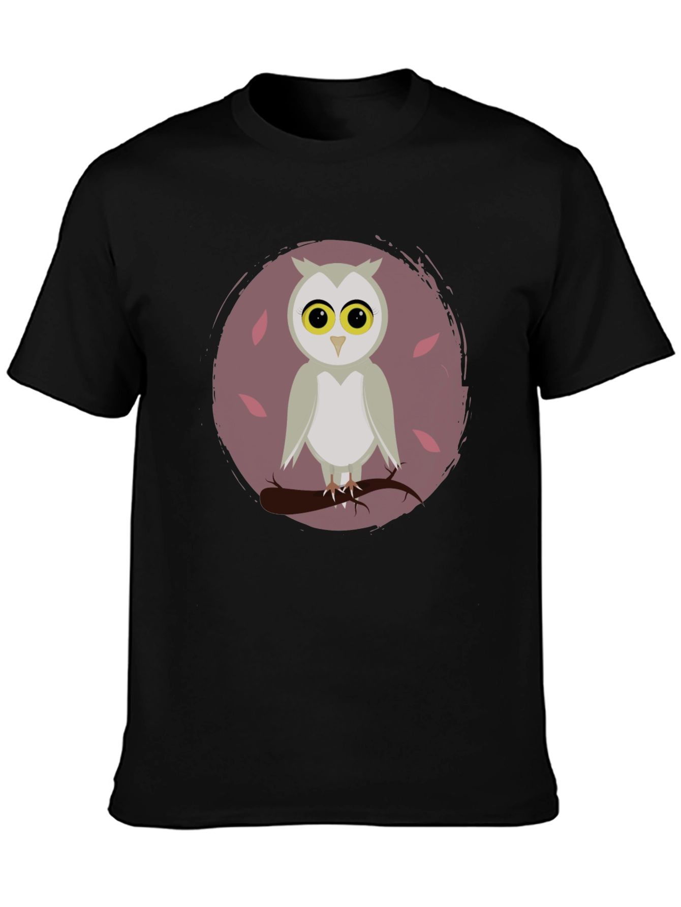 Black Owl Graphic Print Crew Neck T-Shirt view 3