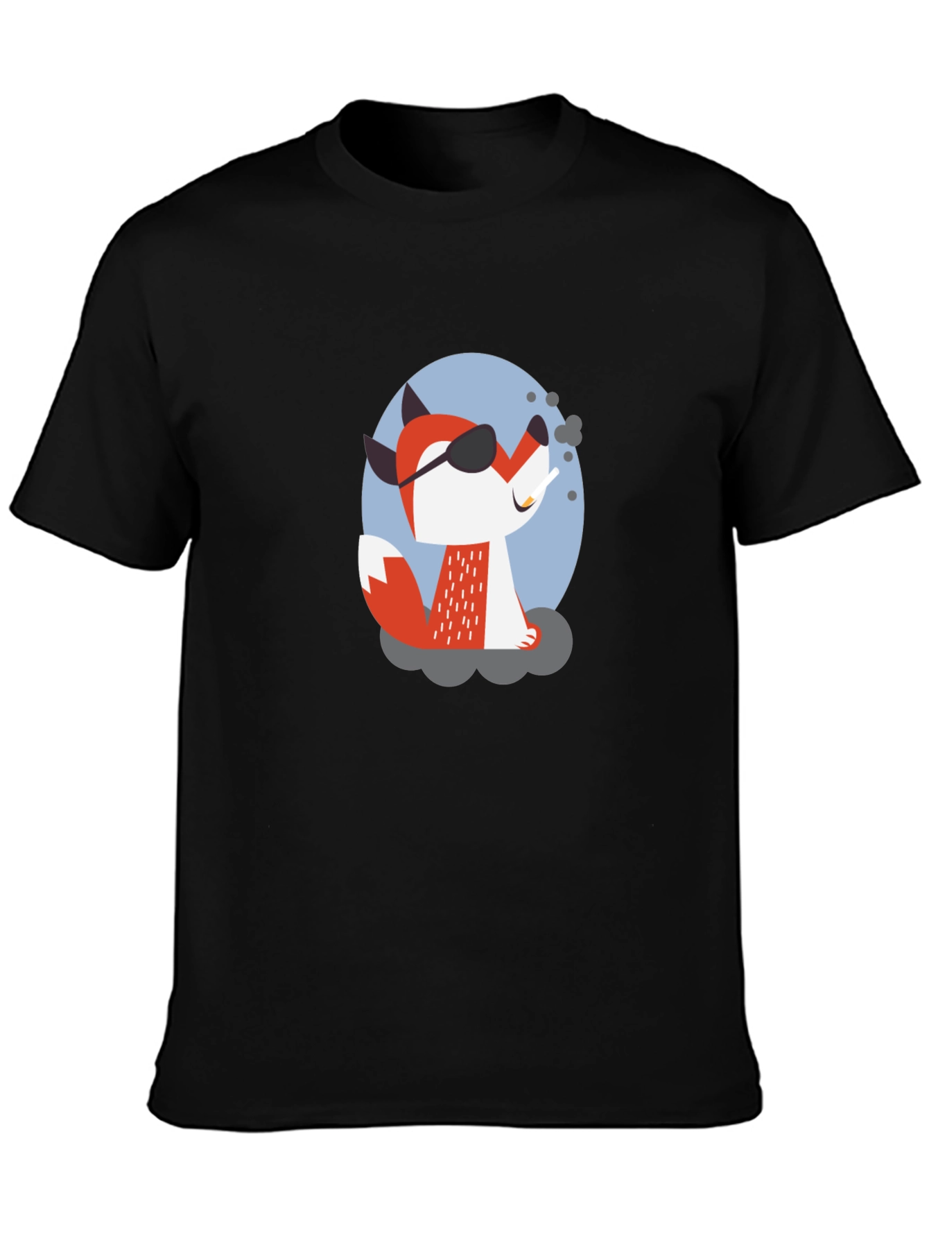 Black Cool Fox T-Shirt - Black Graphic Tee view 3