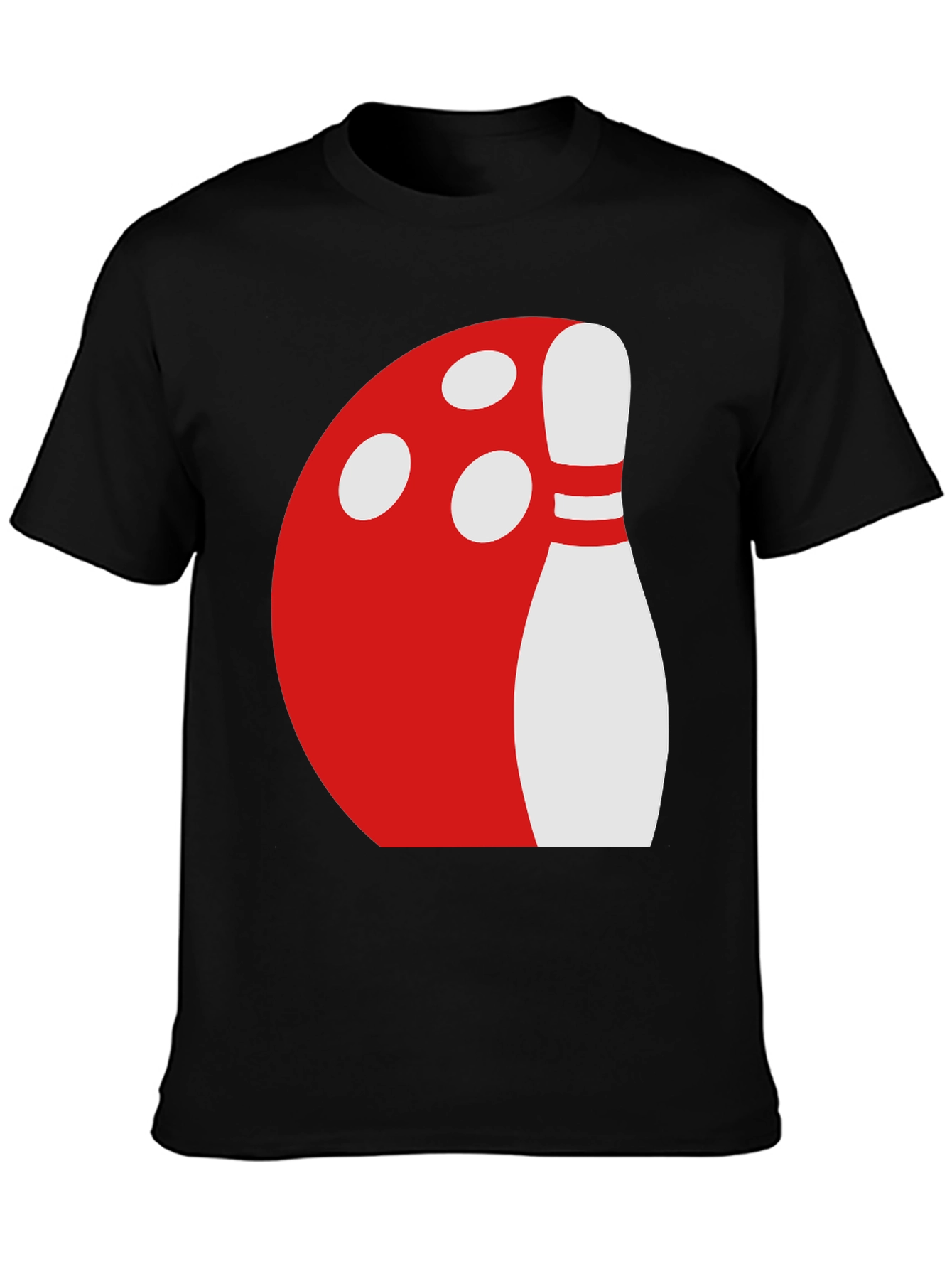 Black Bowling Ball & Pin Graphic Tee - Black view 3