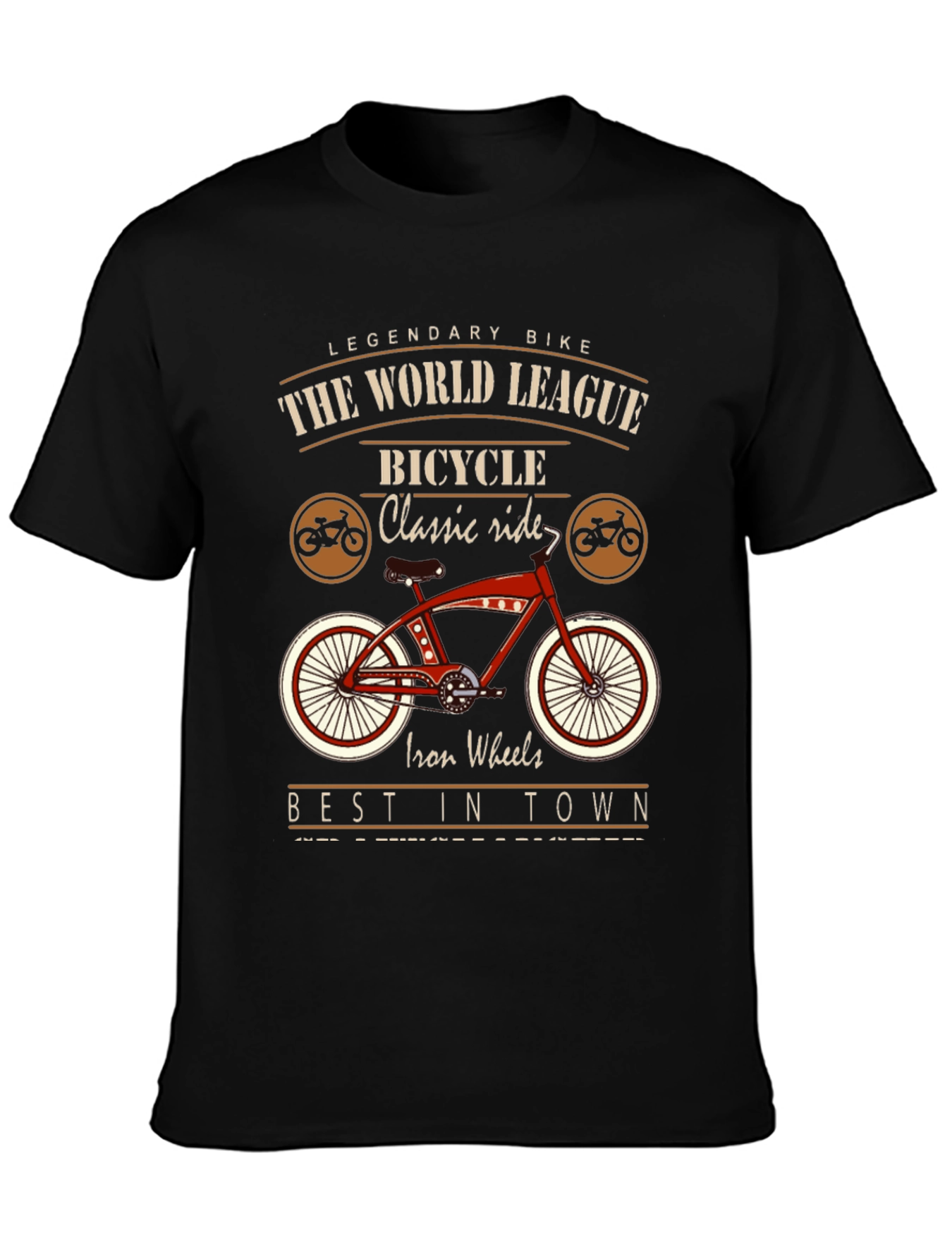 Black Vintage Bicycle T-Shirt: Classic Ride view 3