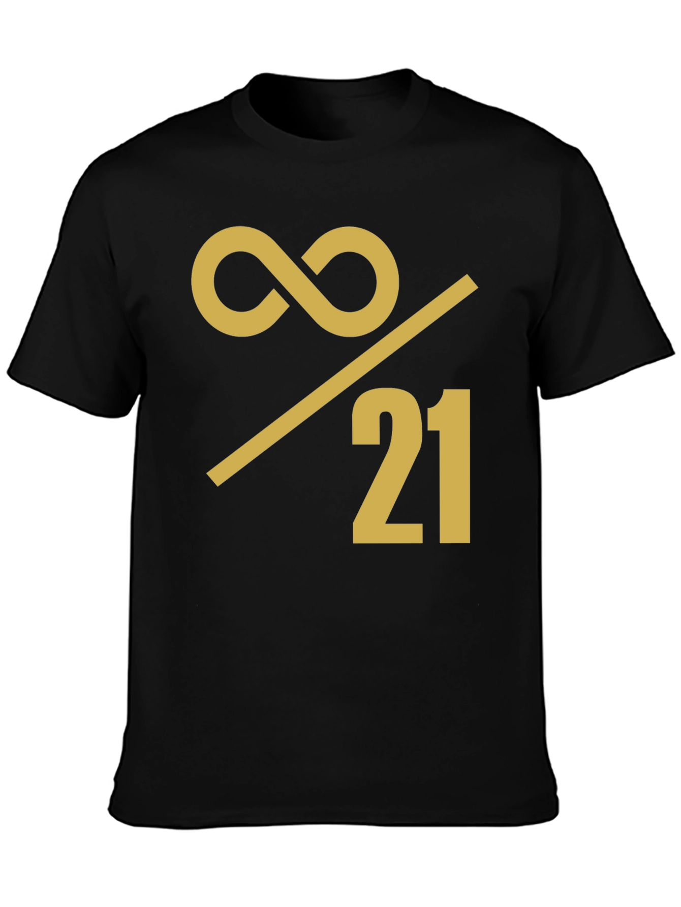 Black Infinity Over 21 Graphic Tee - Bold Statement Shirt view 3