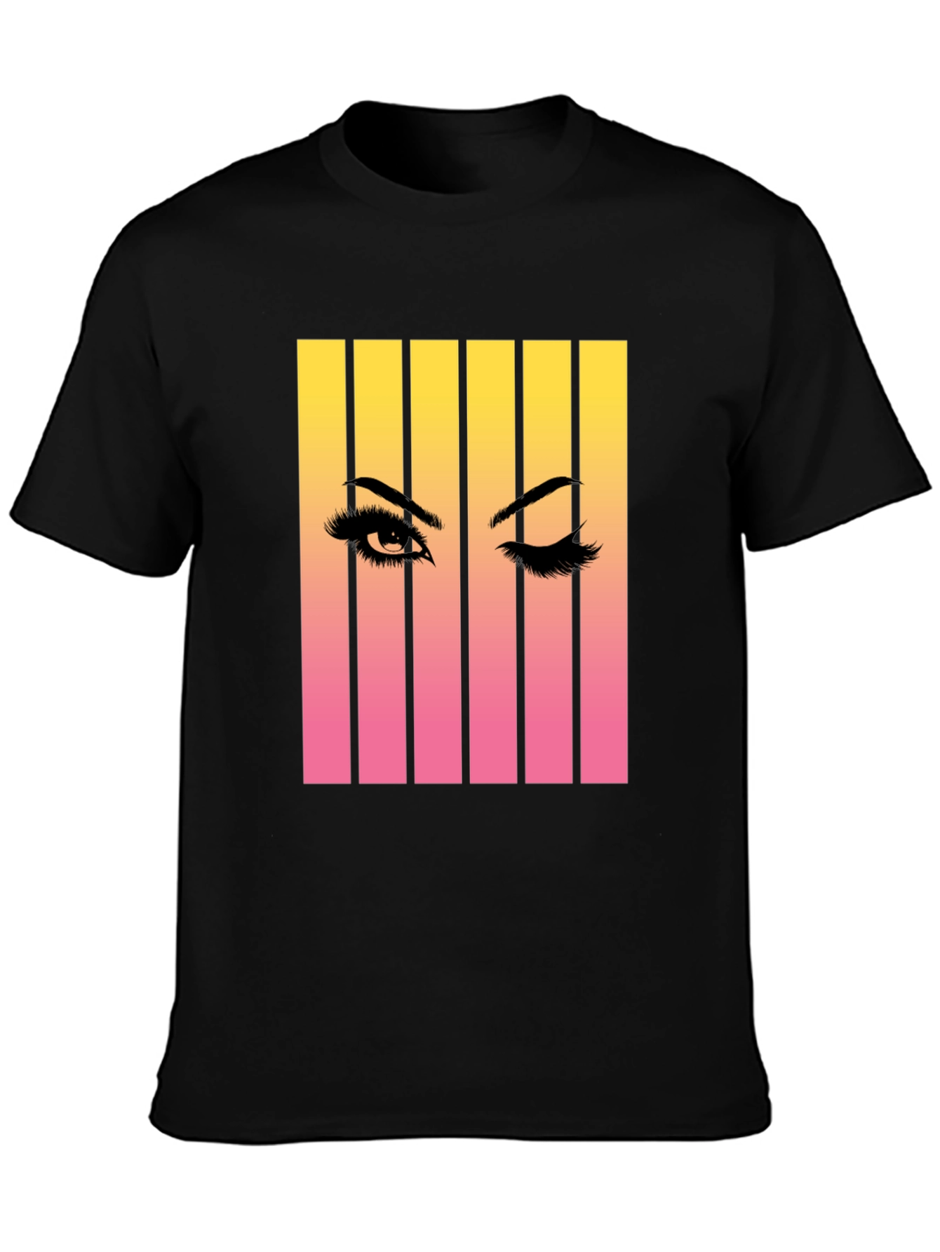 Black Eye Wink Graphic Tee - Retro Style Unisex T-Shirt view 3