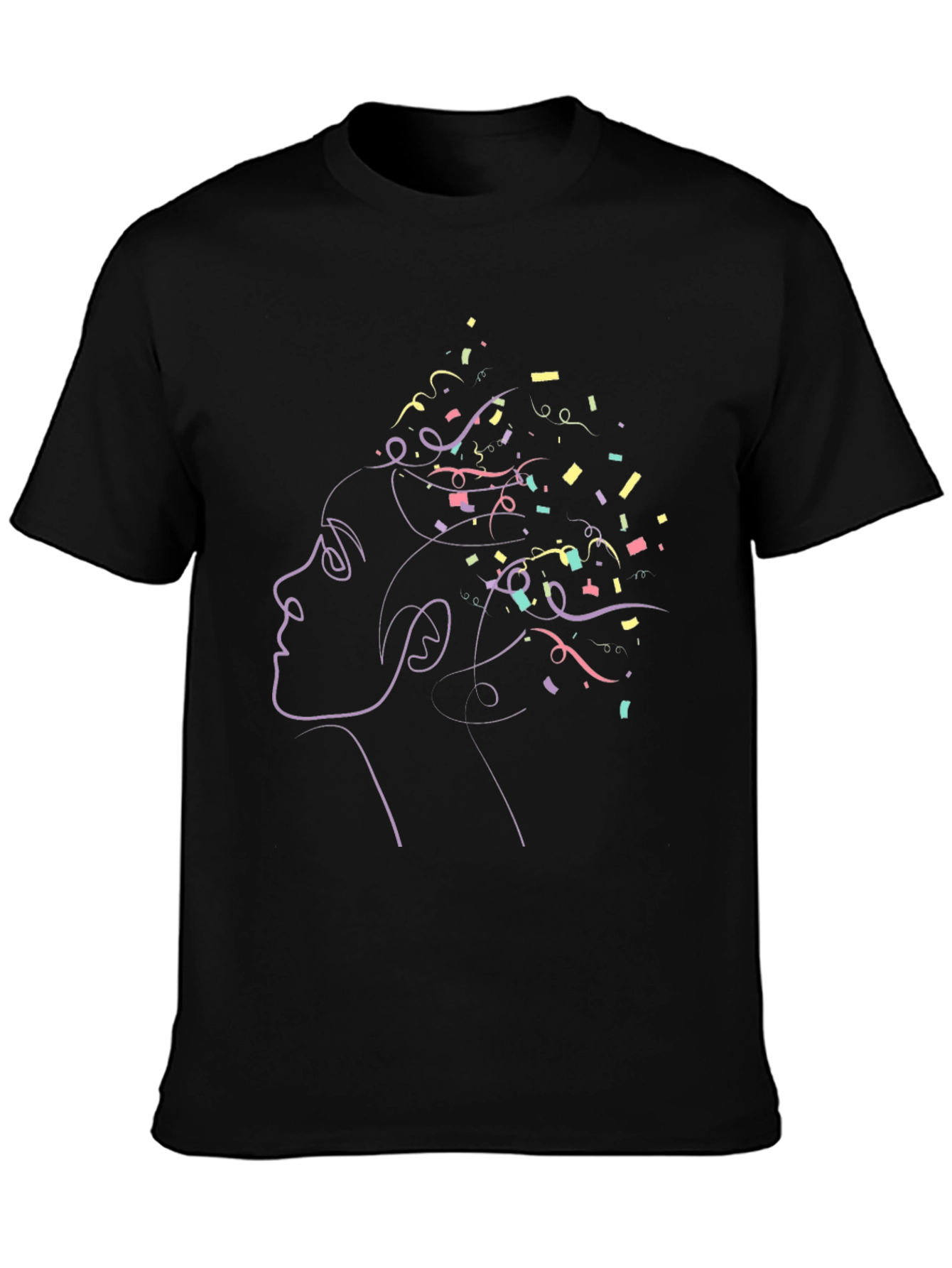 Black Abstract Woman Tee - Modern Graphic T-Shirt view 3
