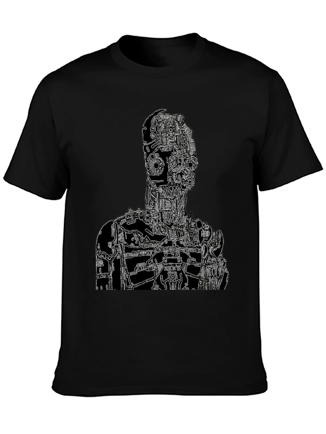 Black Robotic Anatomy Graphic Tee - Black view 3