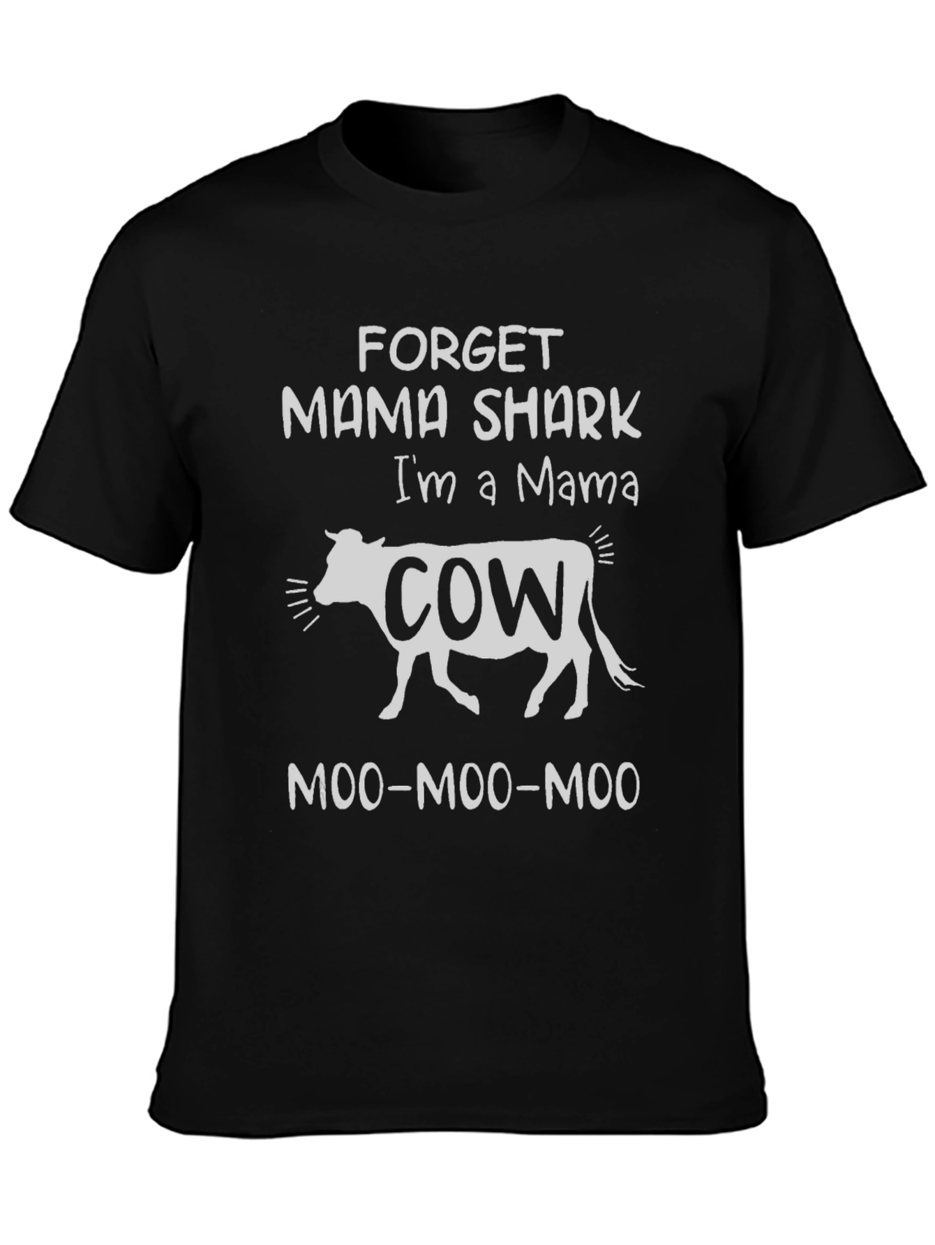 Black Mama Cow Graphic T-Shirt, Black view 3