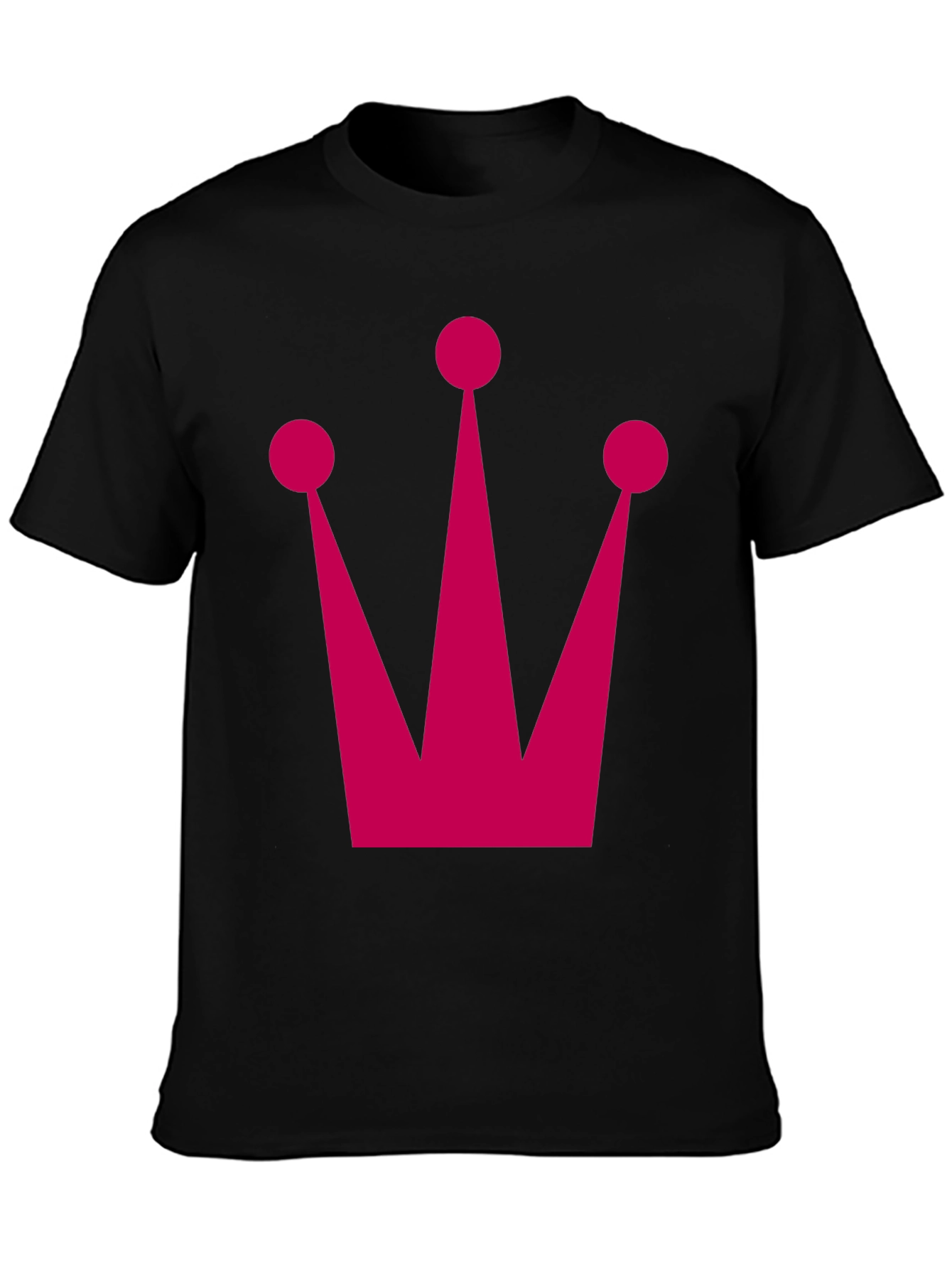 Black Crown Graphic Tee - Classic Black Cotton T-Shirt view 3