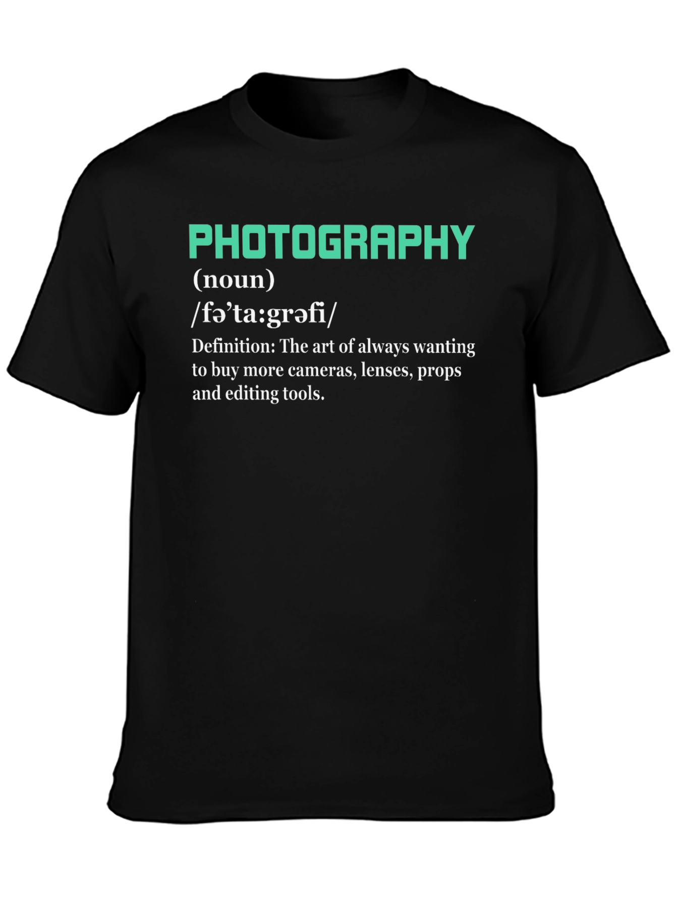 Black Photography Definition T-Shirt - Camera Lover Gift view 3