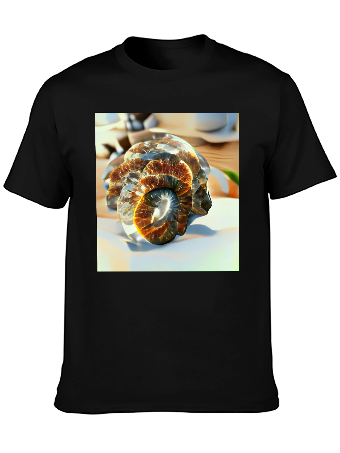 Black Spiral Fossil Graphic Tee - Unique Design, Soft Cotton view 3