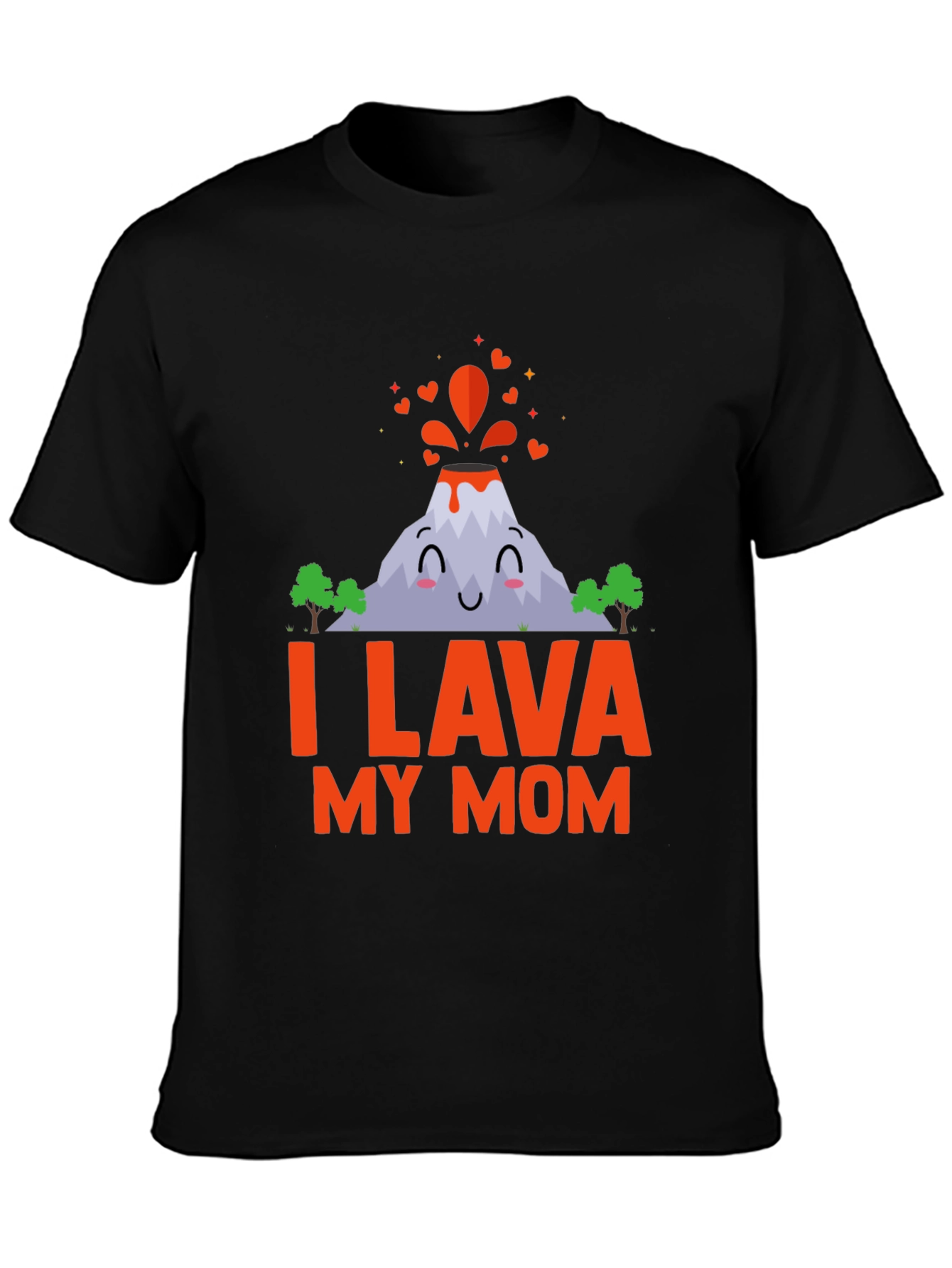 Black I Lava My Mom T-Shirt - Cute Volcano Design view 3