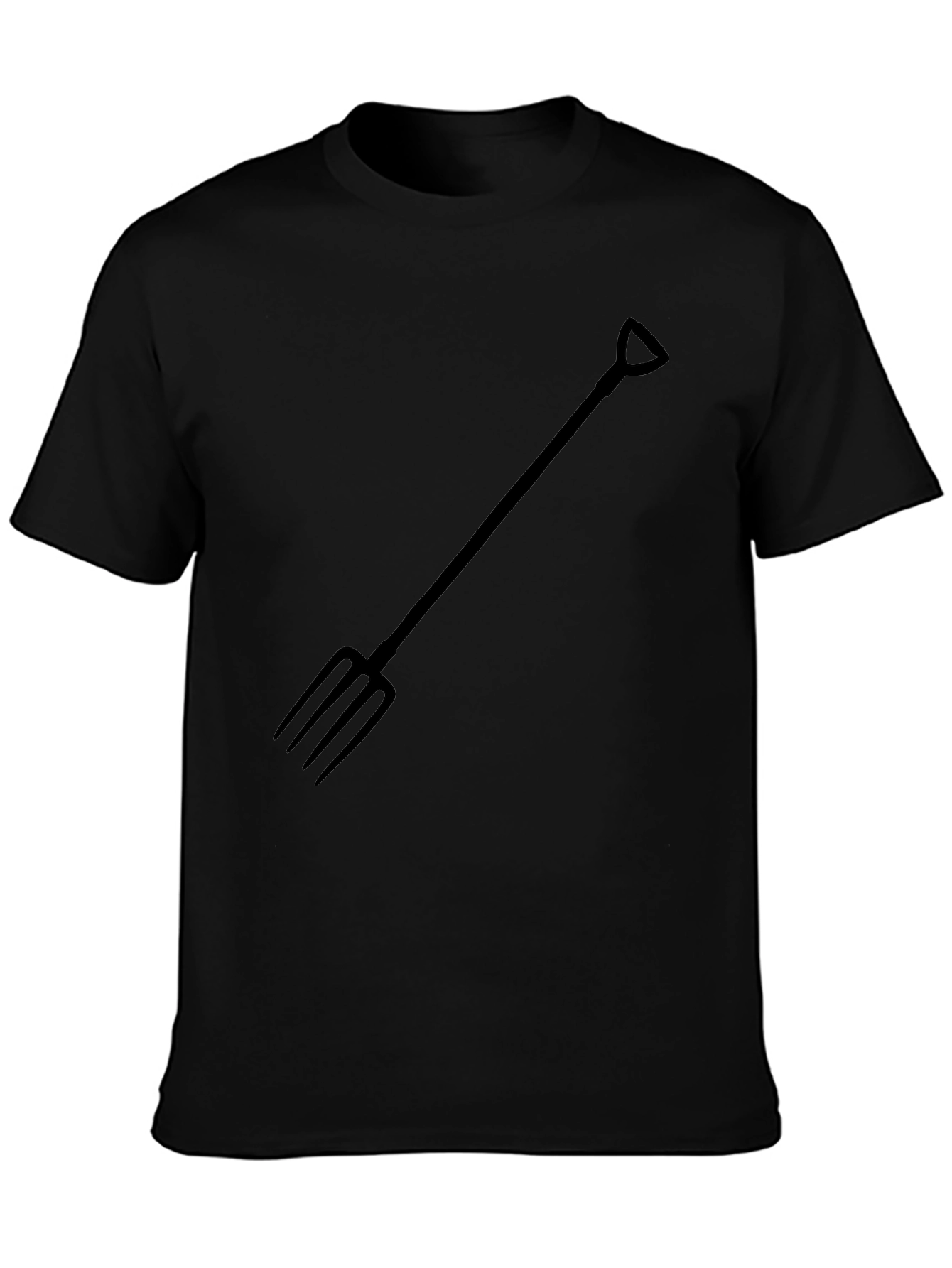 Black Black T-Shirt with Pitchfork Graphic view 3