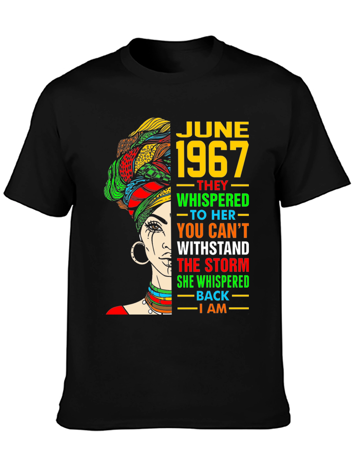 Black June 1967 Strong Black Woman T-Shirt view 3