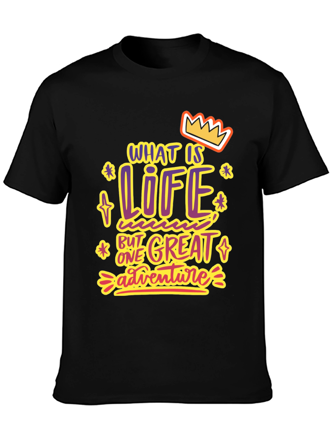 Black Life Is One Great Adventure T-Shirt view 3