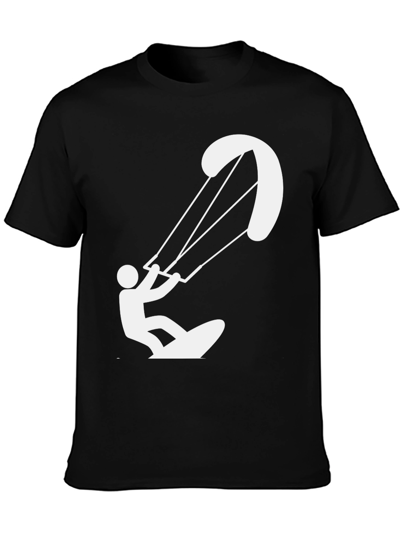 Black Black Kite Surfer T-Shirt view 3