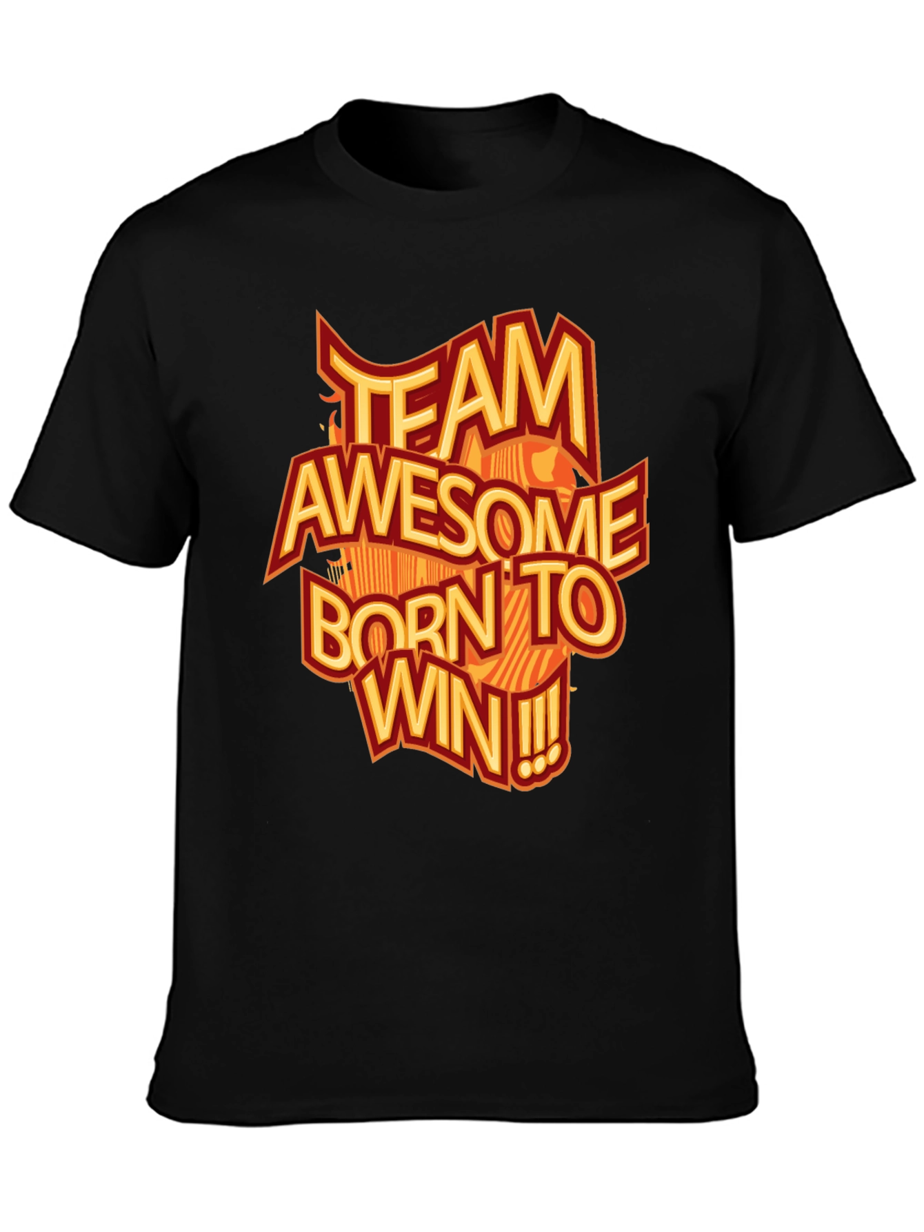 Black Team Awesome T-Shirt - Born to Win! view 3
