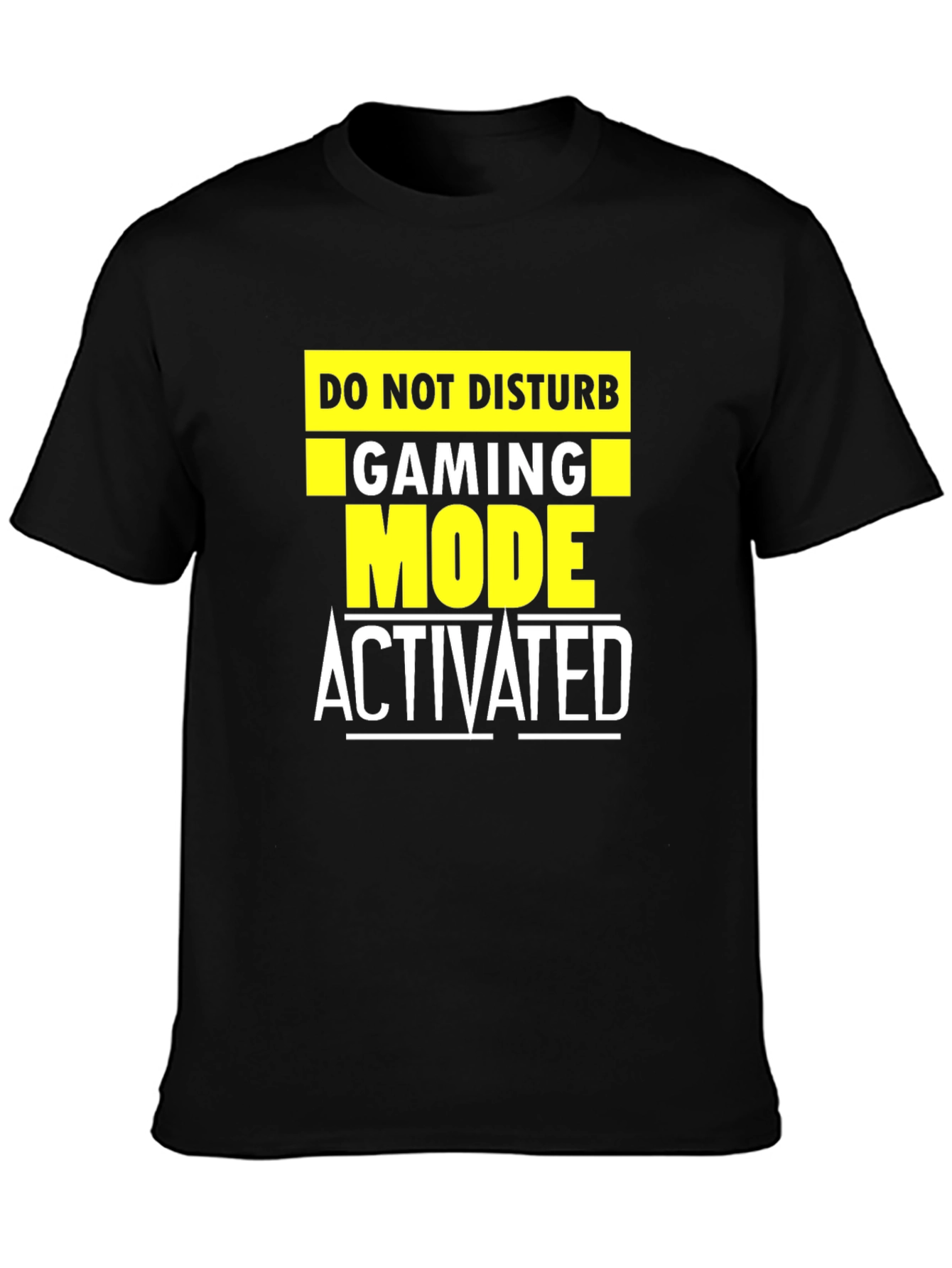 Black Gaming Mode Activated Black T-Shirt view 3