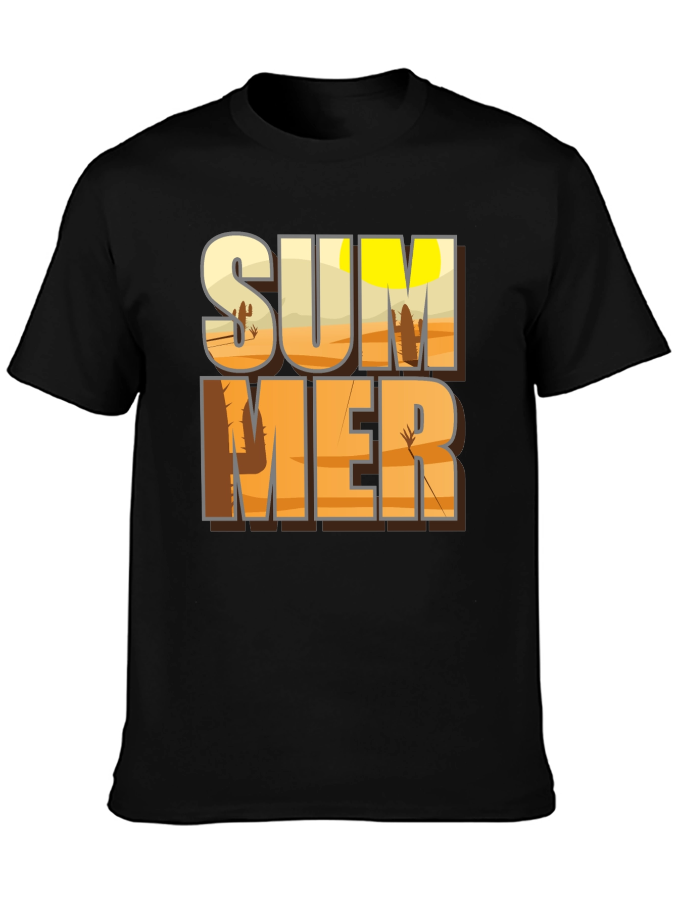 Black Summer Desert Graphic Tee - Black T-Shirt view 3