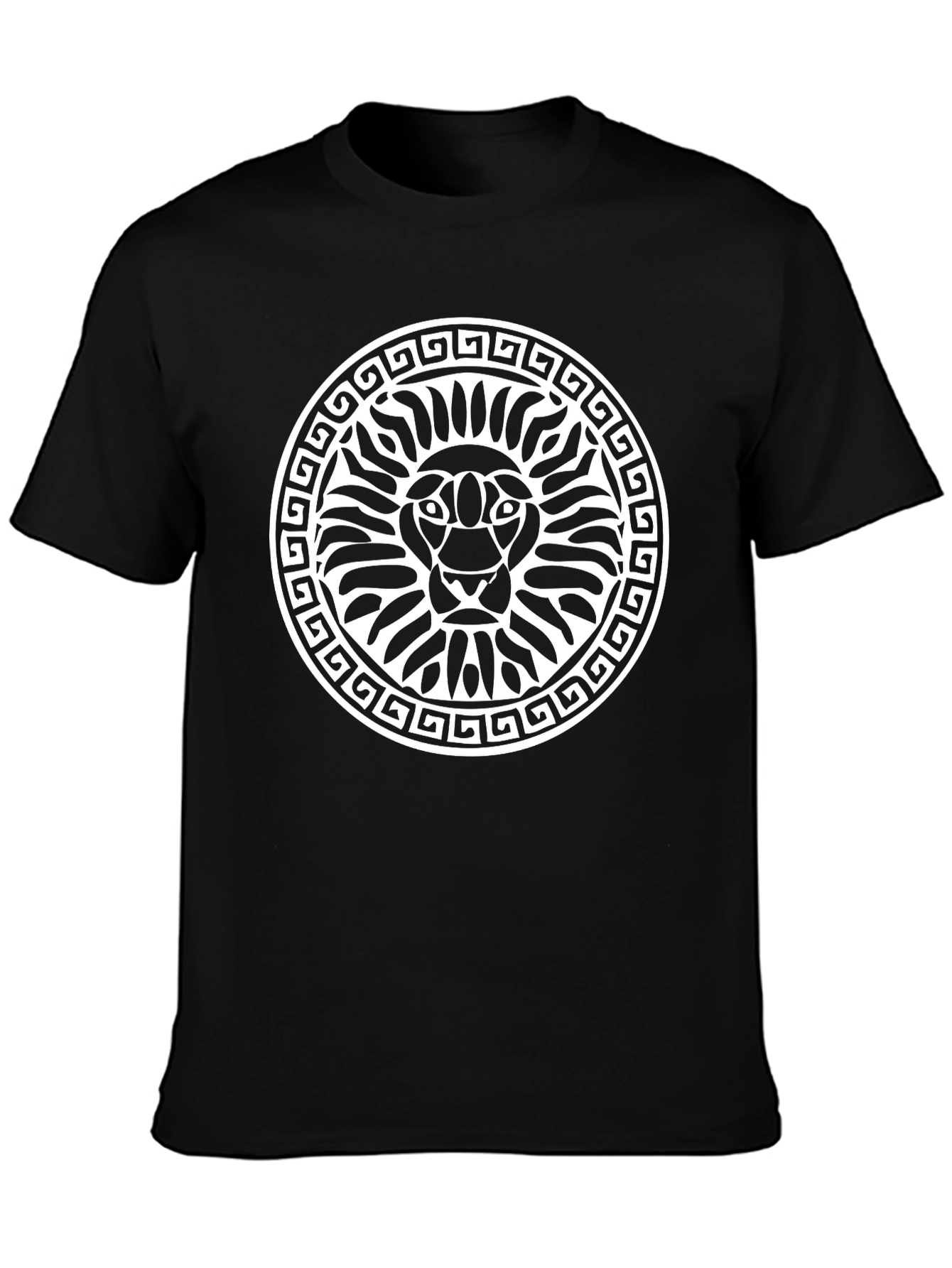 Black Lion Graphic Print Black T-Shirt view 3