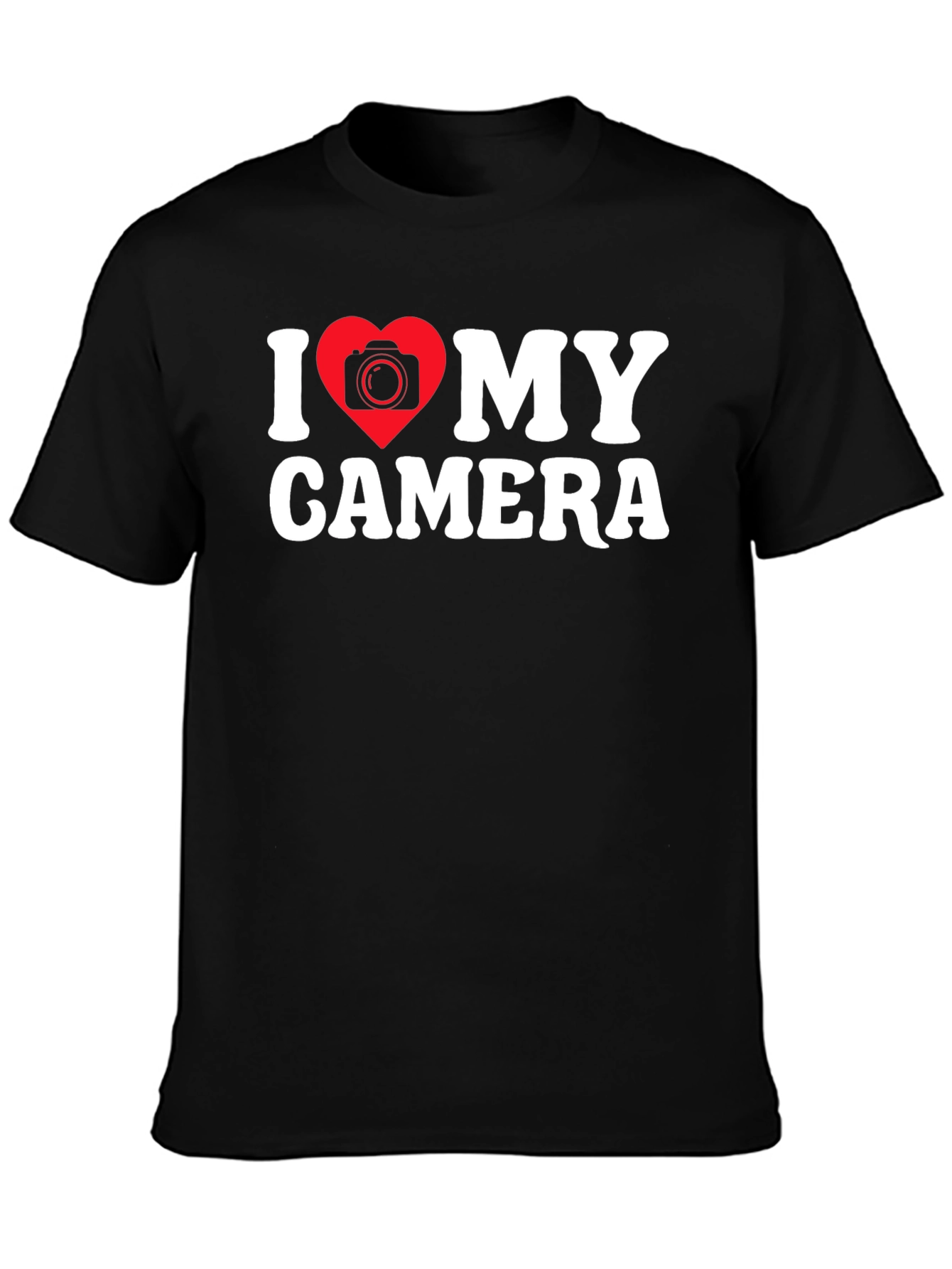 Black I Love My Camera Graphic T-Shirt - Photographer Tee view 3
