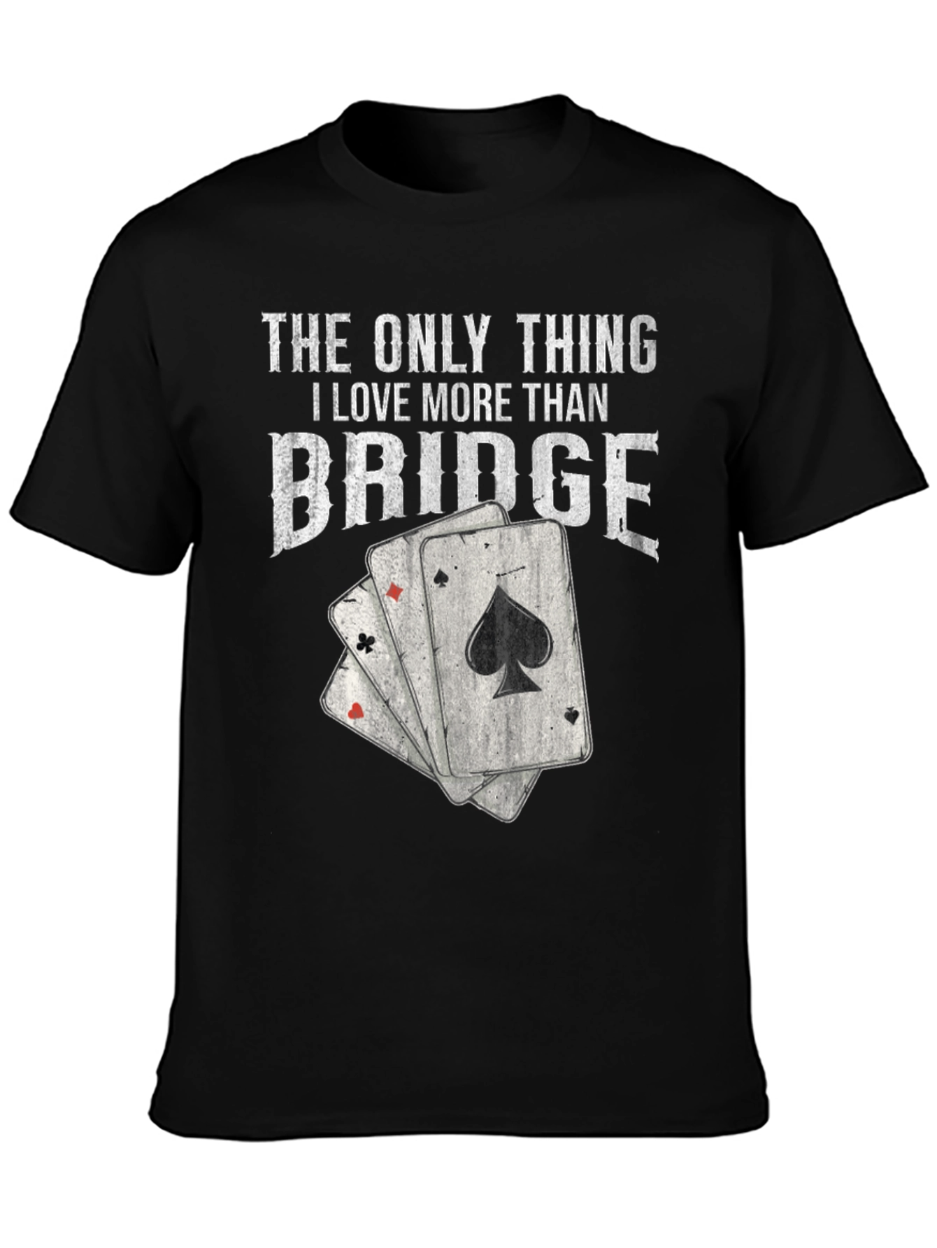 Black Bridge Lover T-Shirt - Playing Card Graphic Tee view 3