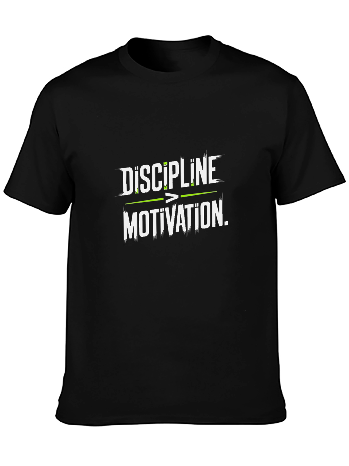 Black Discipline Over Motivation Graphic Tee - Black view 3