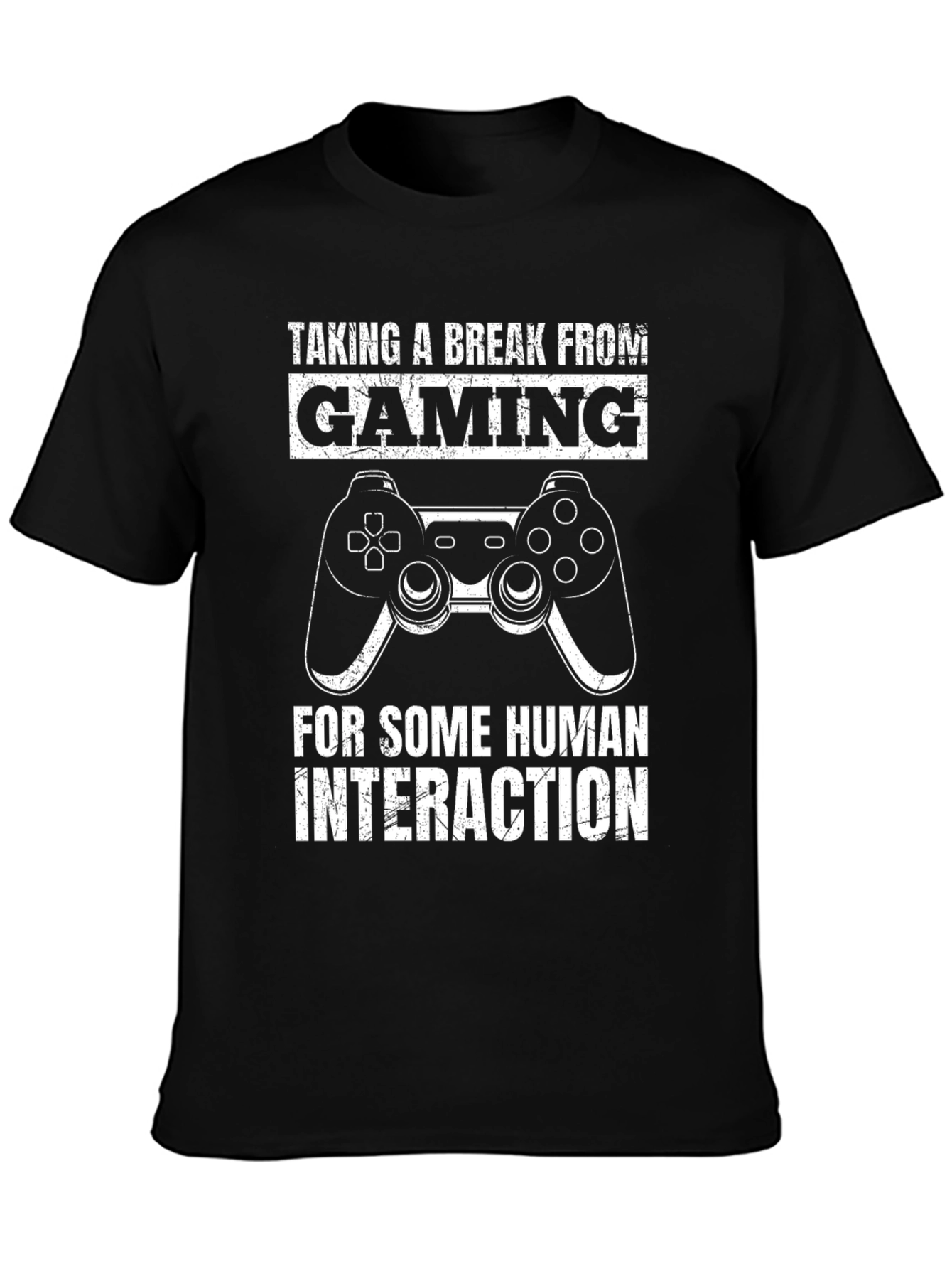 Black Gaming Break T-Shirt - Human Interaction Tee view 3