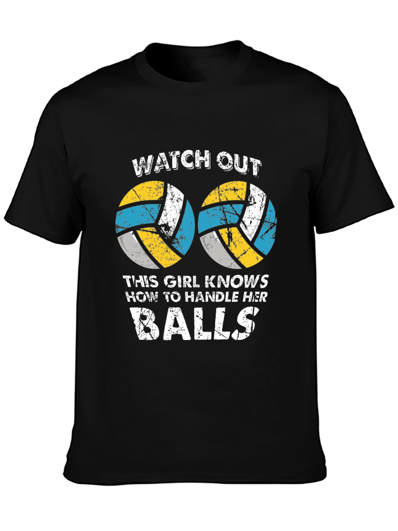 Black Funny Volleyball Graphic T-Shirt view 3