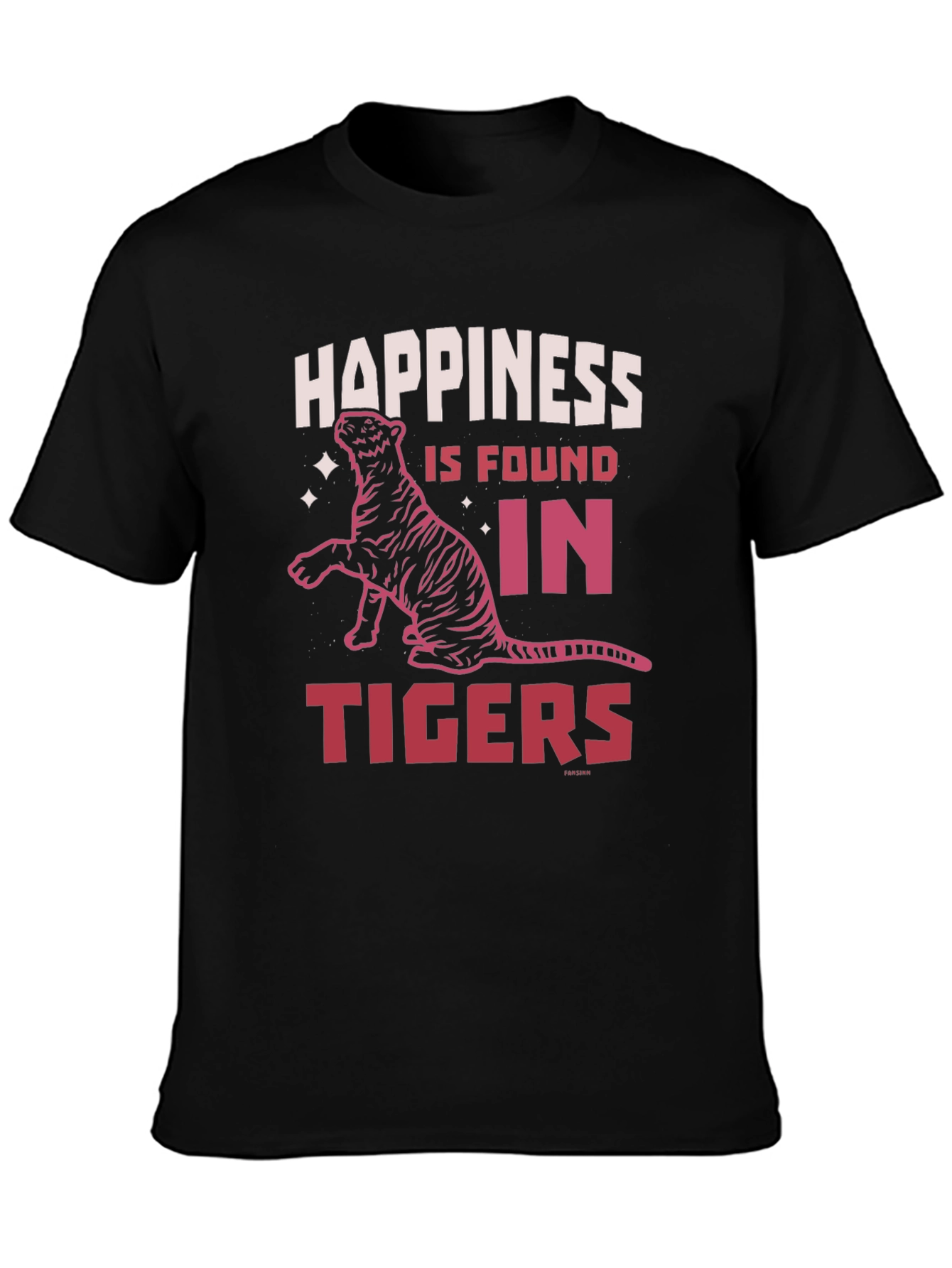 Black Happiness Tiger Graphic Tee - Soft Cotton Blend view 3