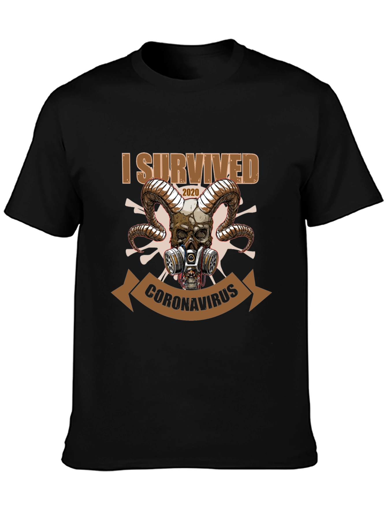 Black I Survived Coronavirus T-Shirt view 3