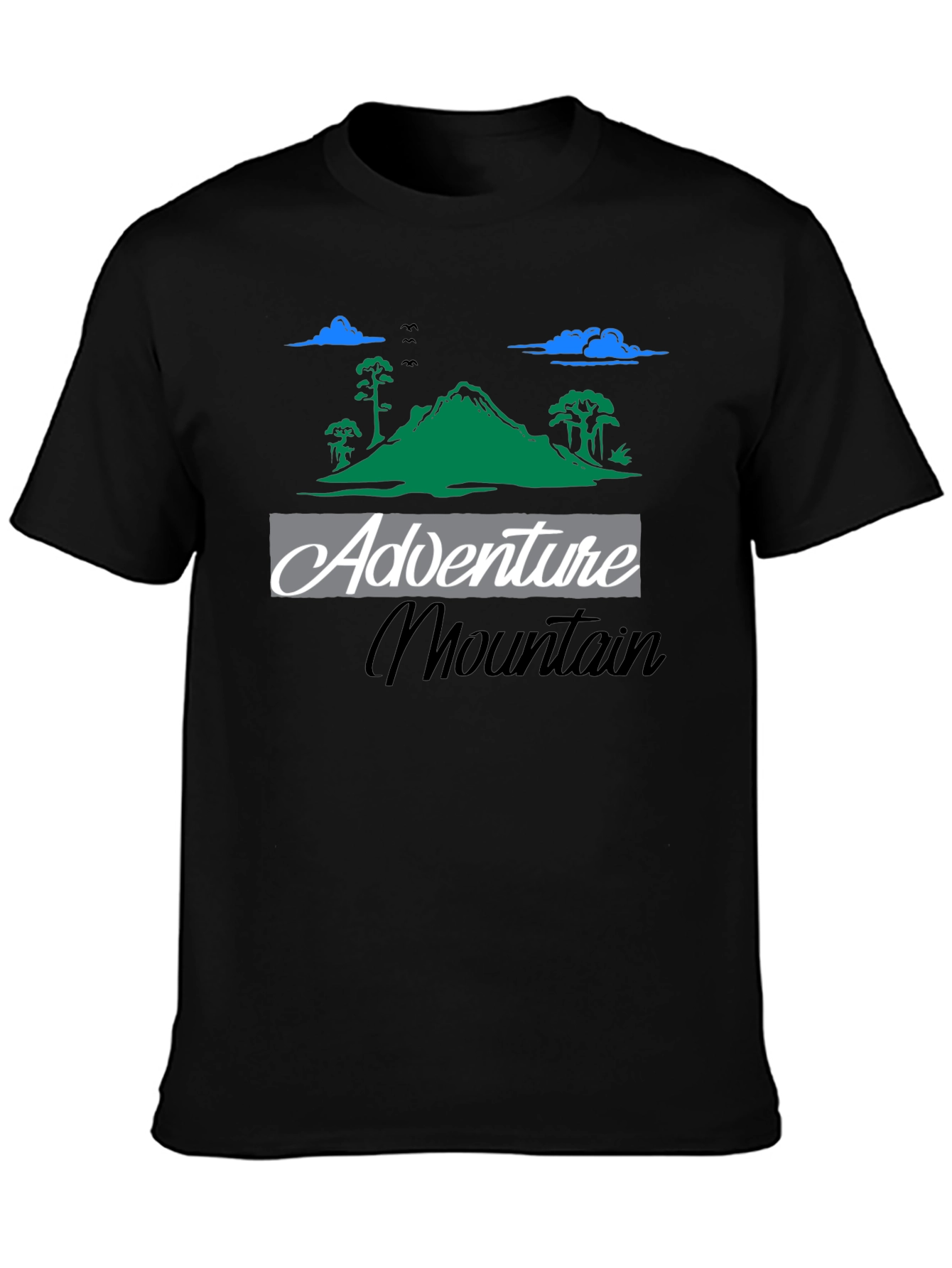 Black Adventure Mountain Graphic Tee - Black T-Shirt view 3
